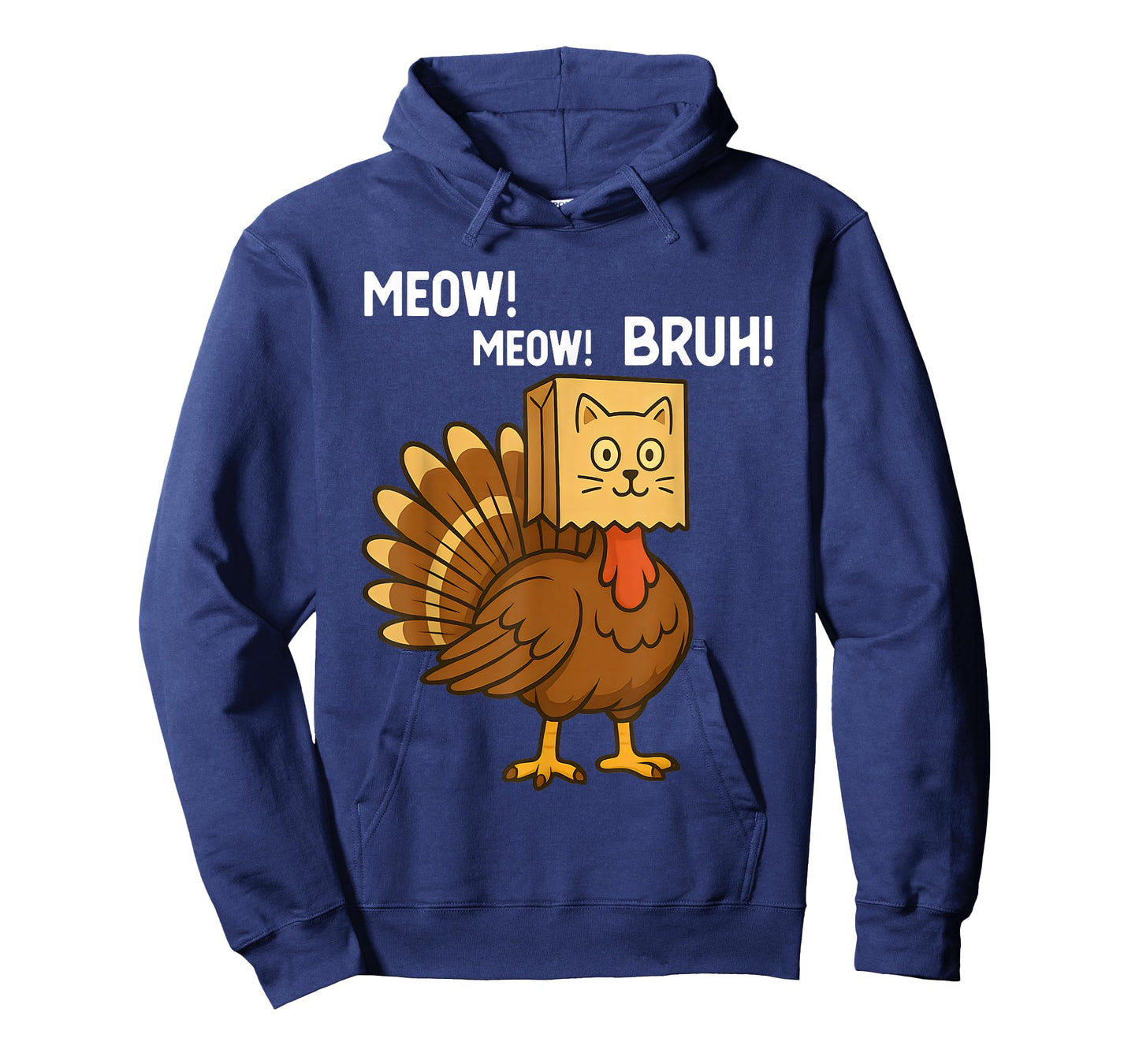 Funny Turkey Meow Thanksgiving Fake Cat Meow Bruh Meme T-Shirt