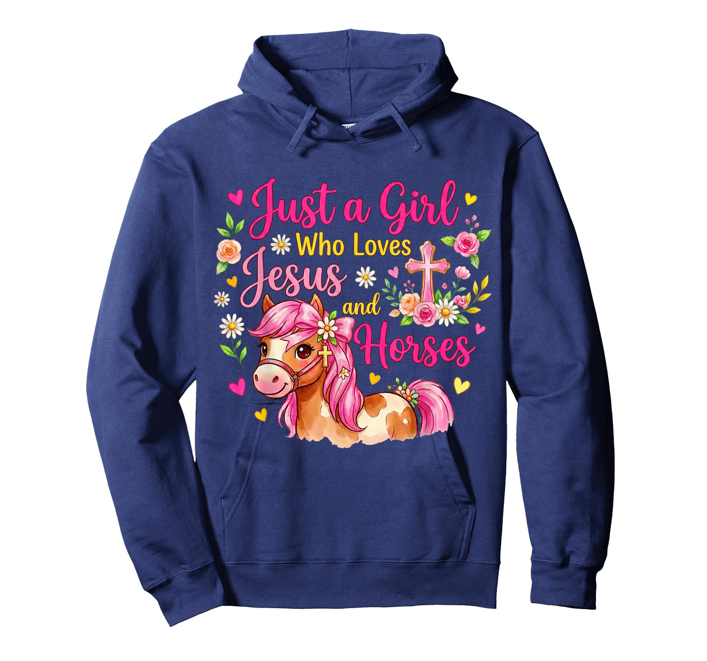 Just A Girl Who Loves Jesus and Horses Christian Horse Lover T-Shirt