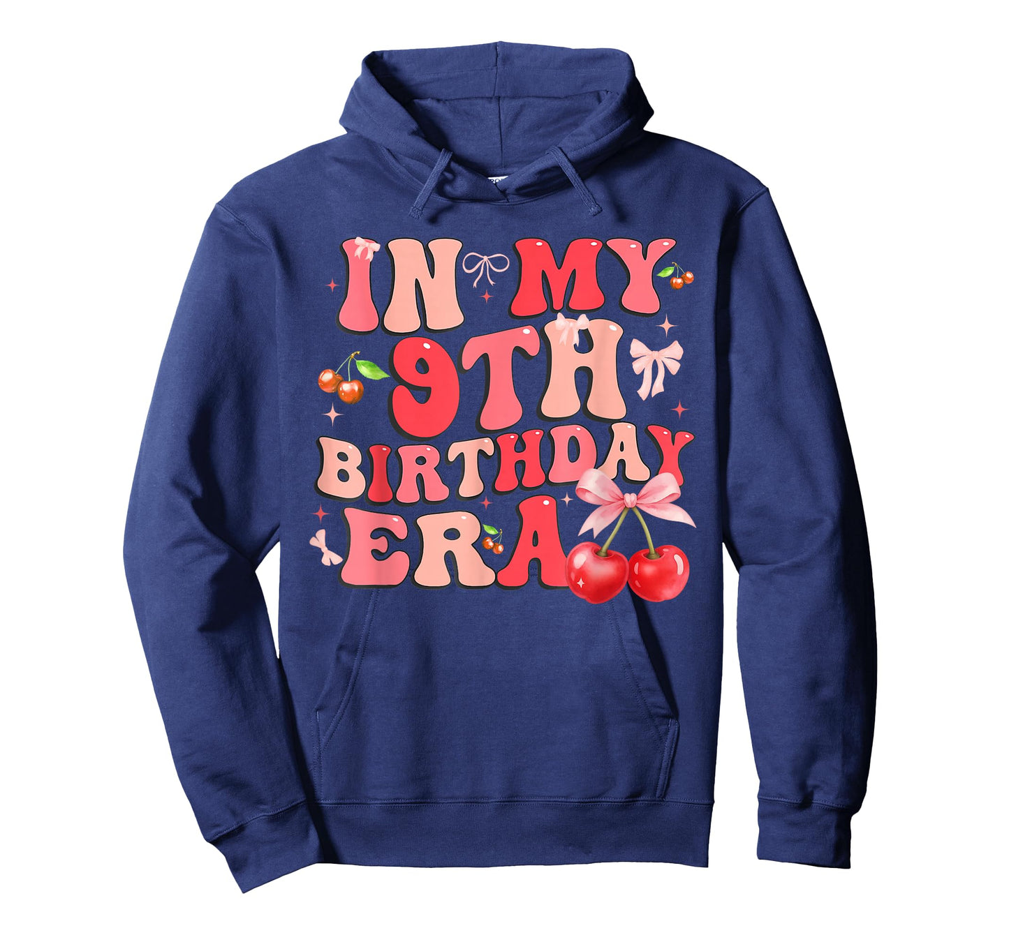 in My 9th Birthday Era Cherry Coquette Bow 9 Year Old Girls T-Shirt