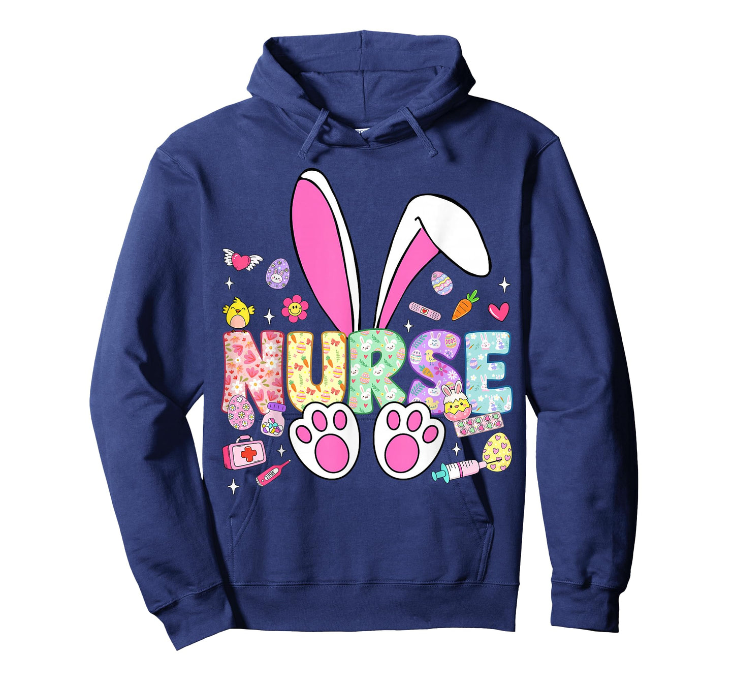 Happy Easter Day Bunny Ears Stethoscope Floral Nurse Life T-Shirt