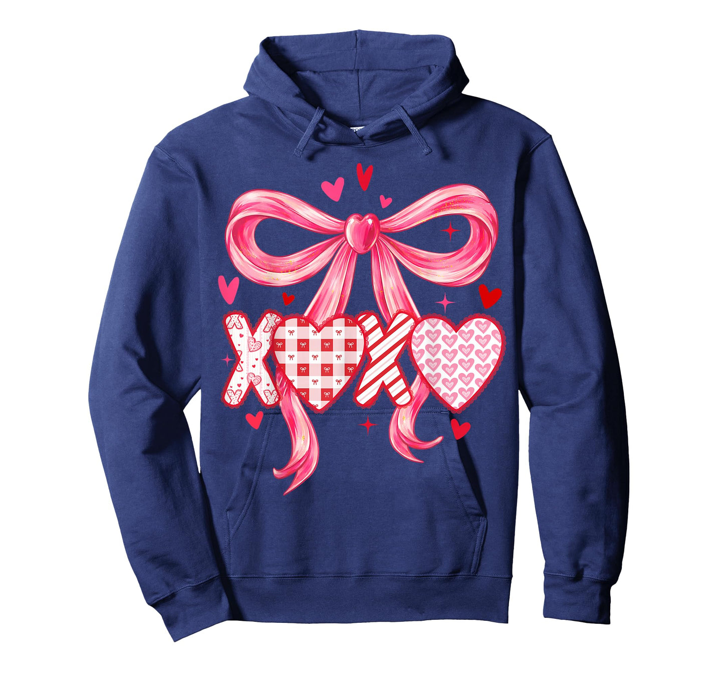 Preppy XOXO Valentines Day Coquette Bow Girls Women Loved T-Shirt