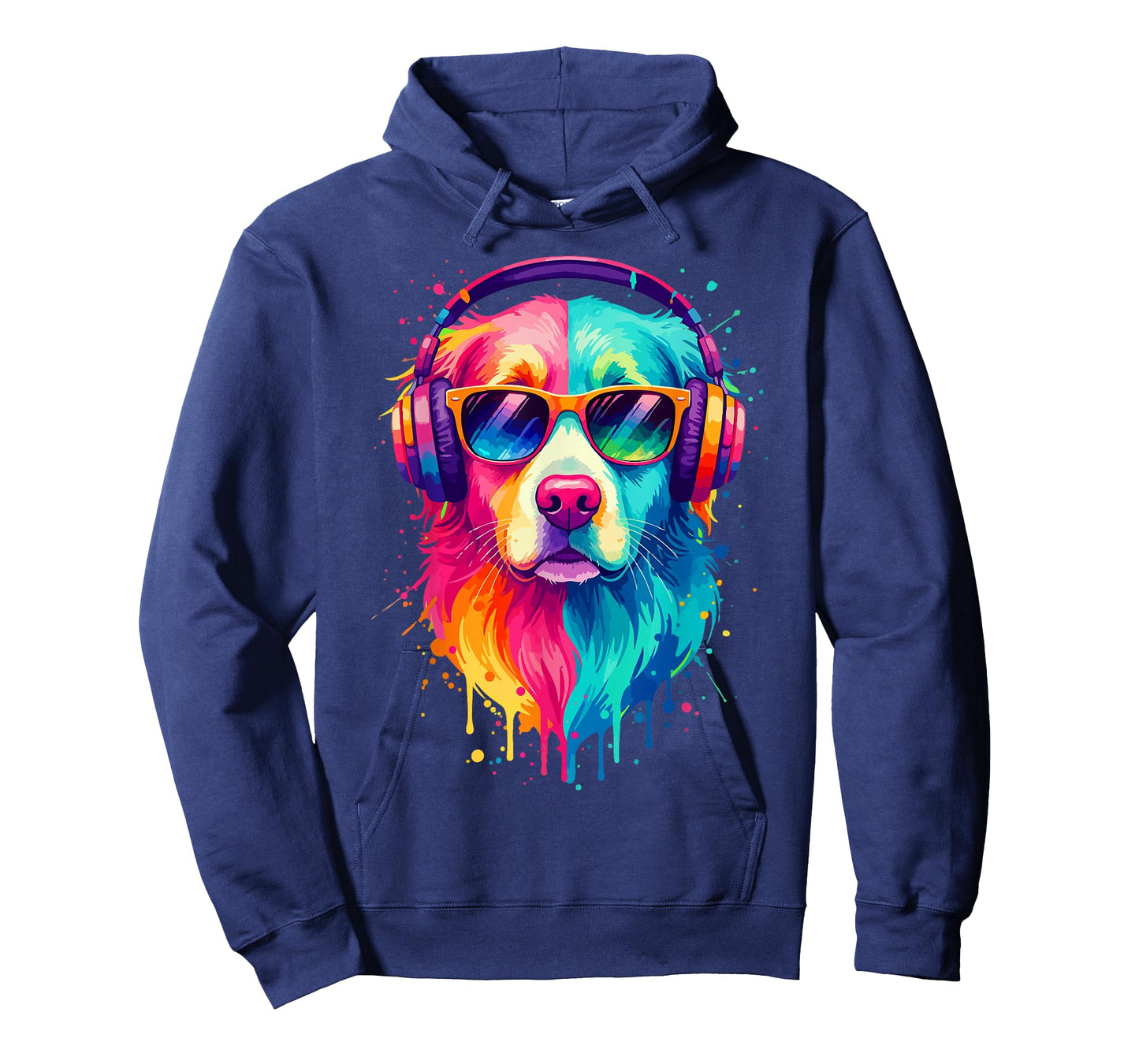 Dog Wearing Headphones and Sunglasses EDM Rave Design T-Shirt