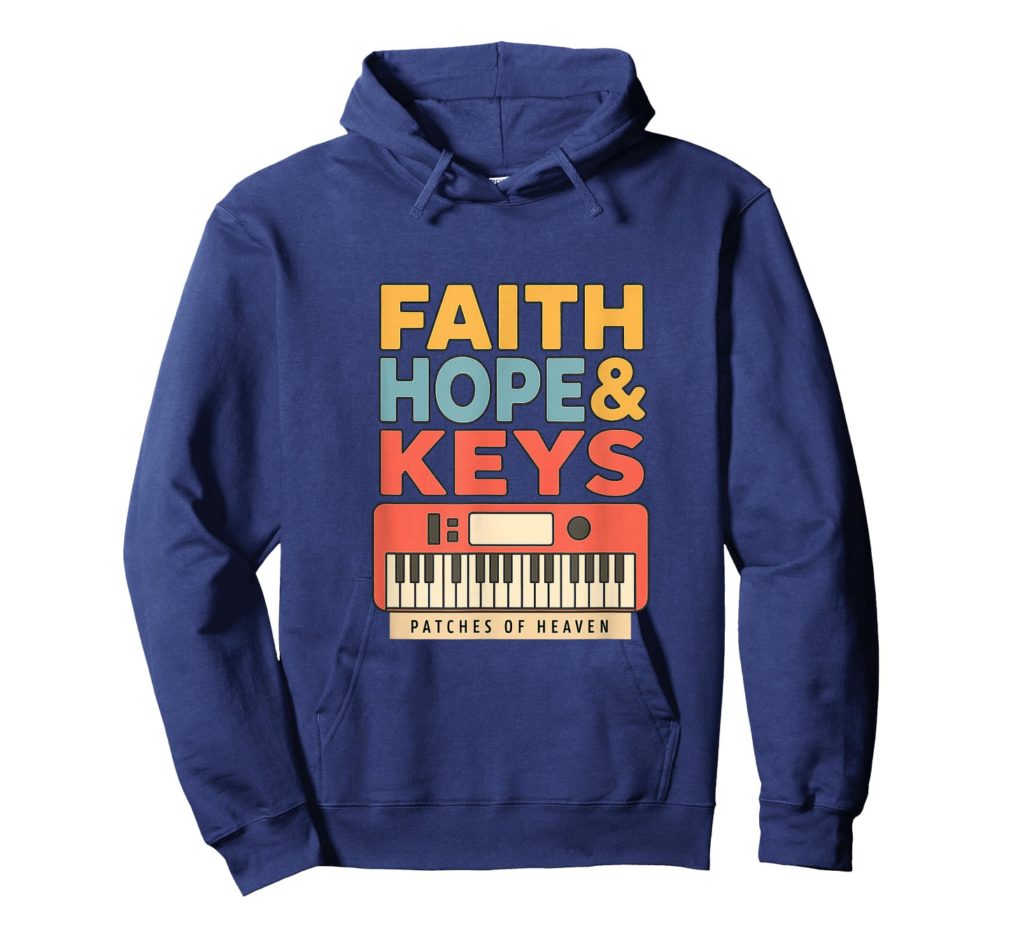 Faith Hope & Keys Christian Musician Worship Keyboard Design T-Shirt
