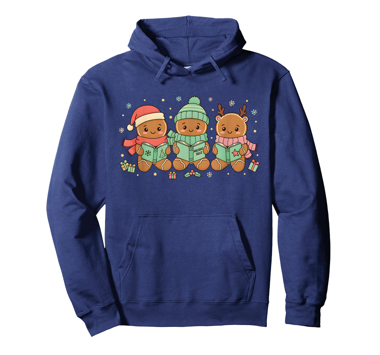 Christmas Library Gingerbread Man Books Lover Bookworm T-Shirt