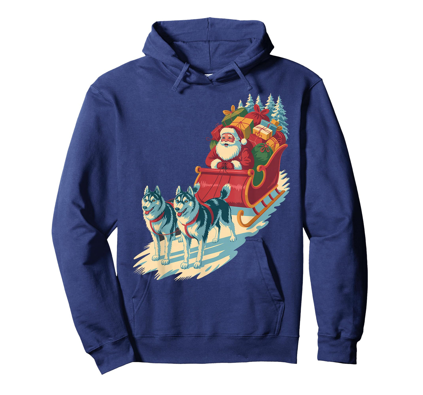 Funny Santa Husky Sleigh Ride – Vintage Holiday Classic T-Shirt