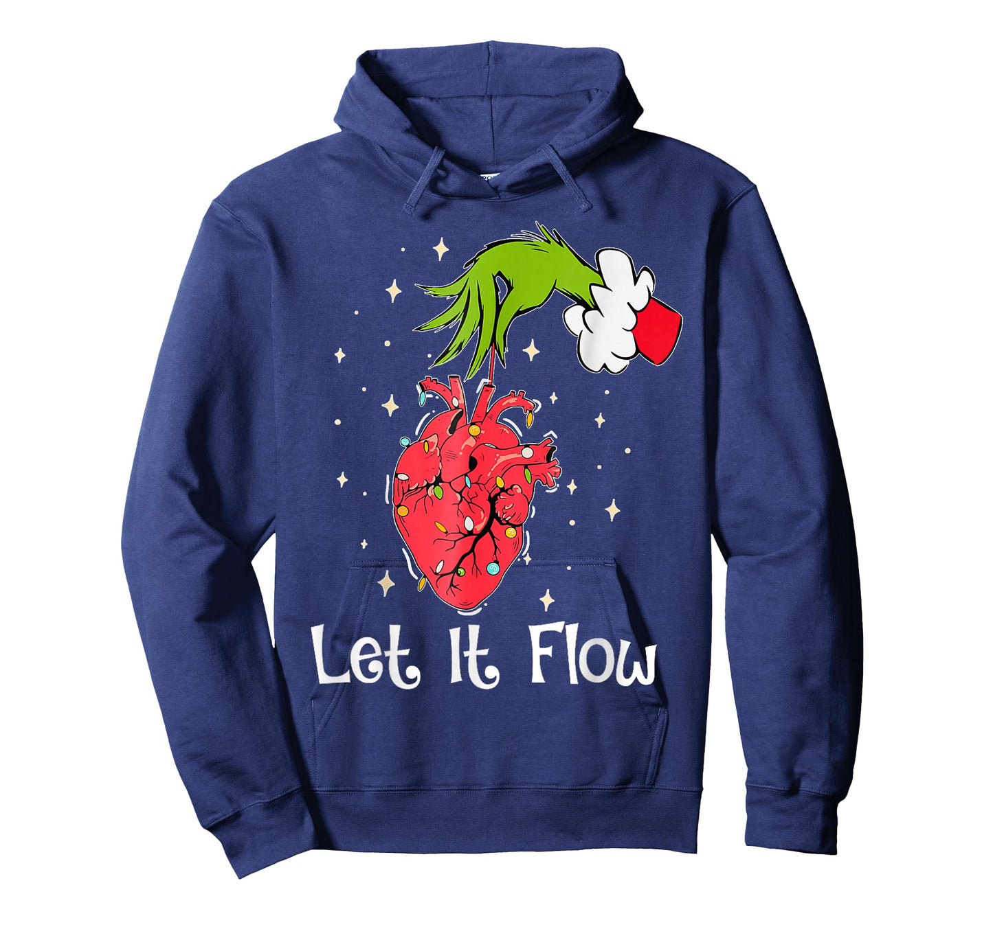 Funny Let It Flow Anatomy Heart Cardiac Nurse Santa Hat Xmas T-Shirt