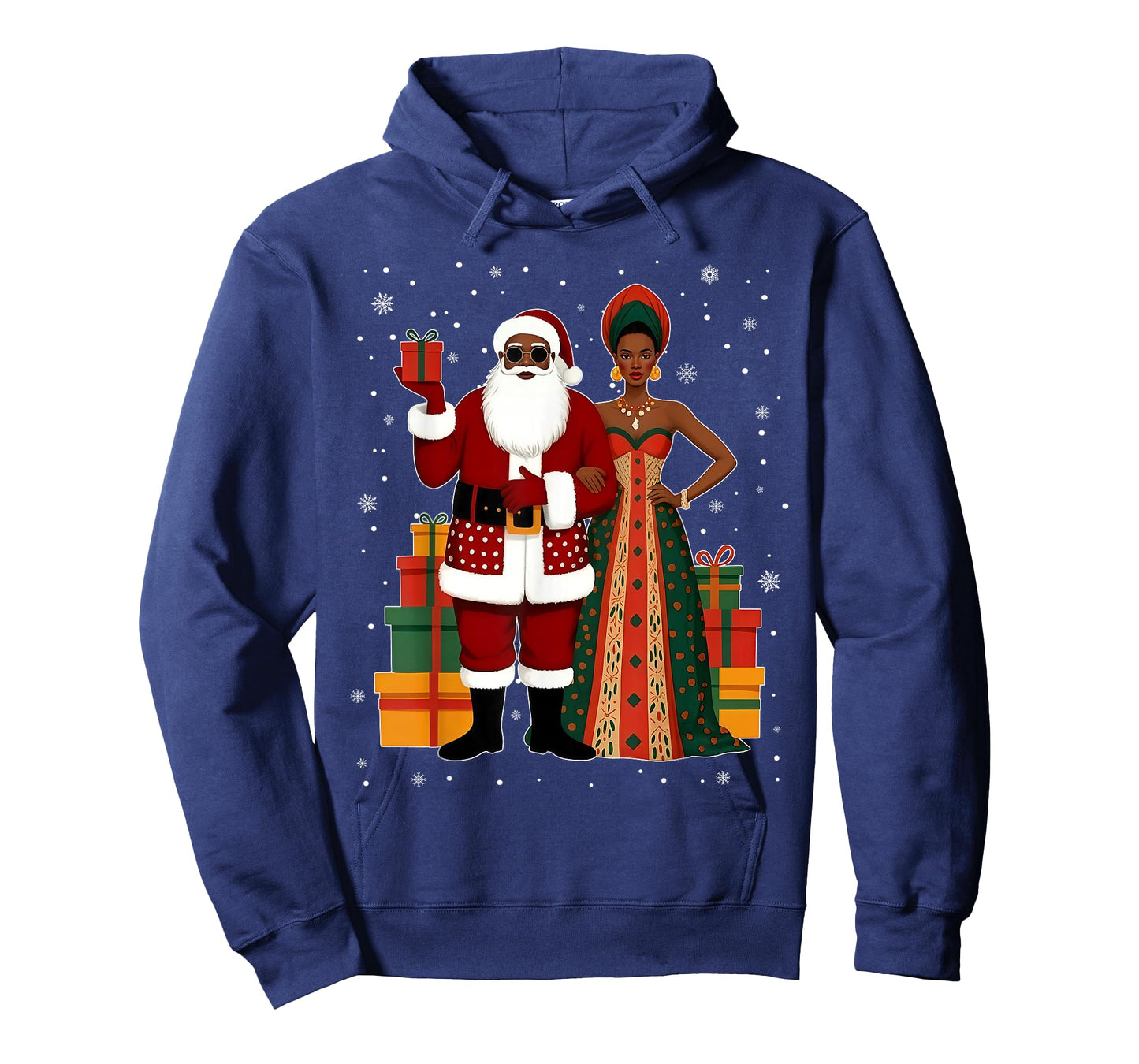 Funny Mr. & Mrs. Santa Claus Christmas African American Xmas T-Shirt