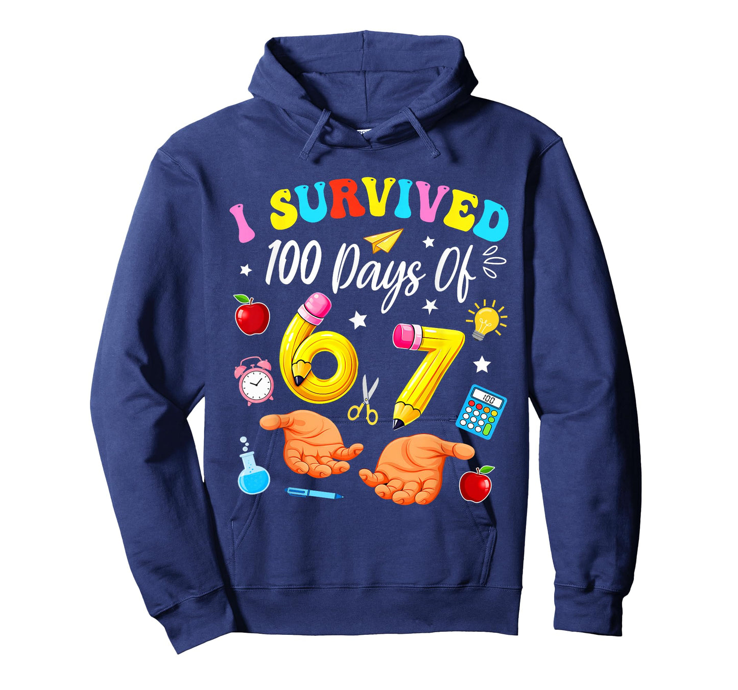 I Survived 100 Days of 67 100th Day of School Teachers Kids T-Shirt