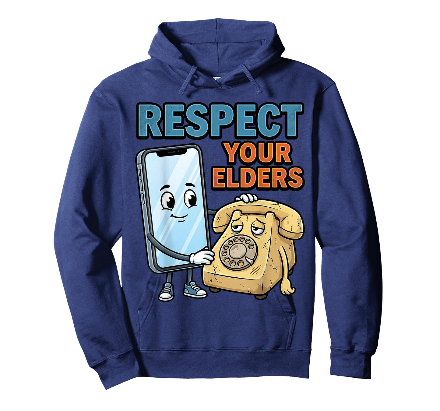 Respect Your Elders Retro Phone Technology Humor T-Shirt