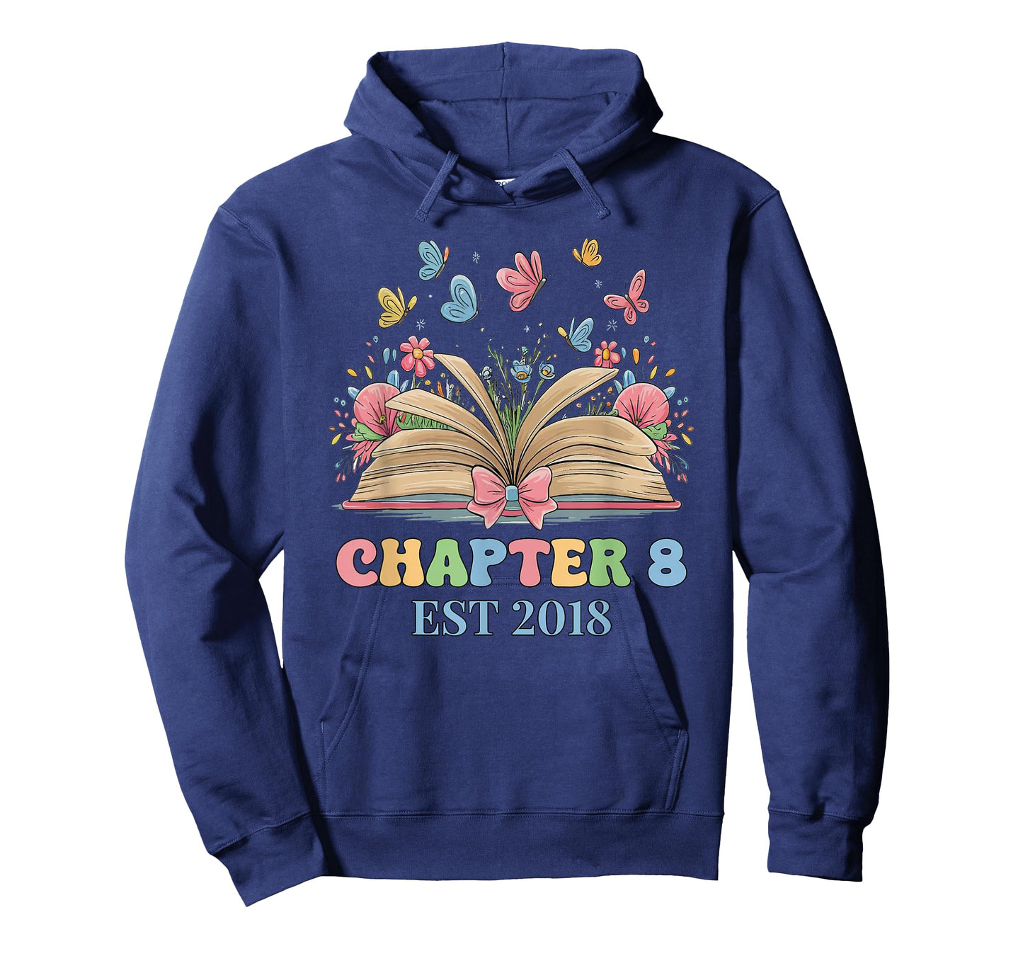 Chapter 8 Years Old 8th Birthday Butterfly Bow Book Lover T-Shirt