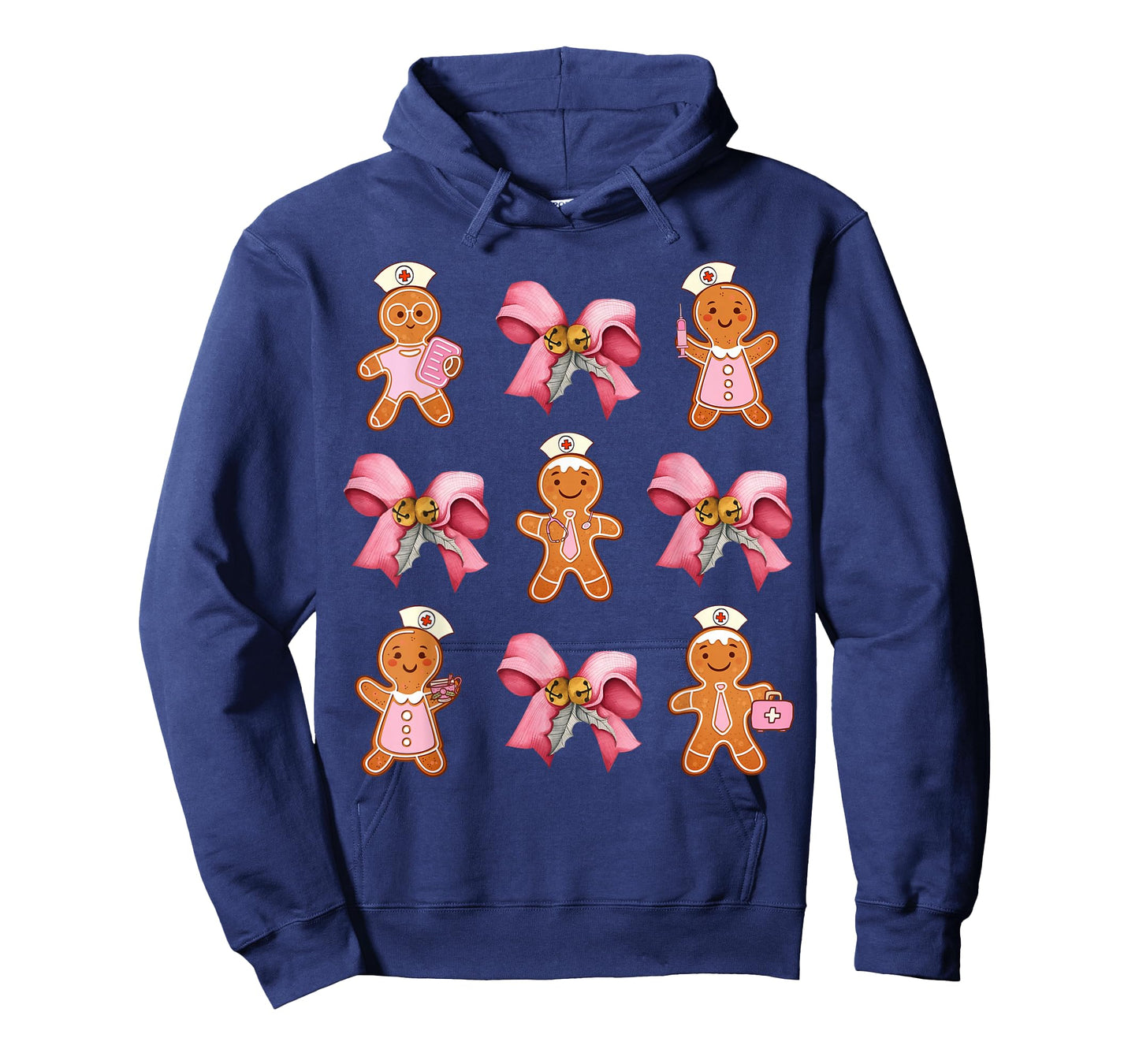 Pink Nurse Gingerbread Christmas Coquette Bows Nursing Pjs T-Shirt