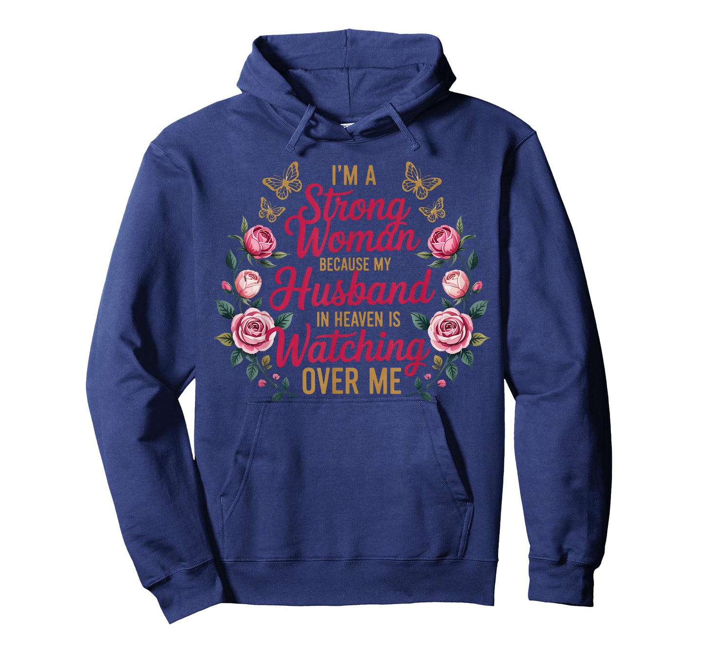 I'm A Strong Woman Butterfly Memorial Husband Widow T-Shirt