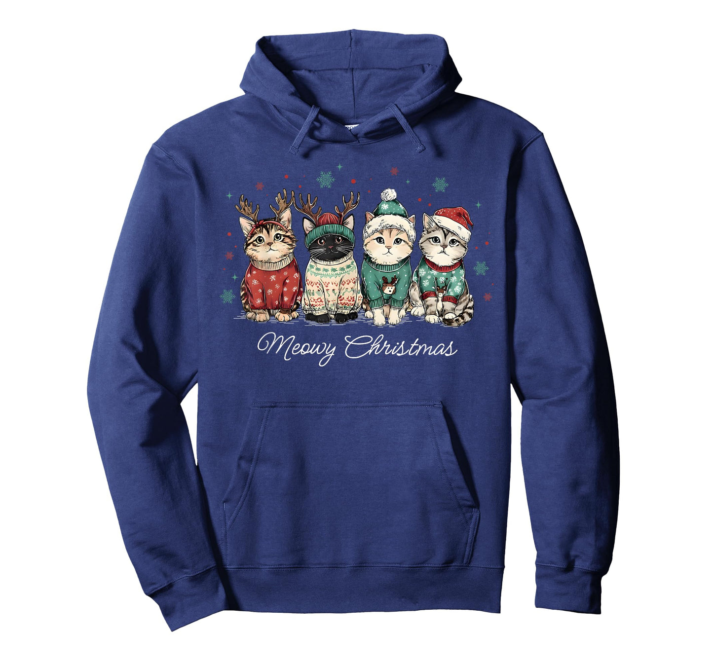 Meowy Christmas Cute Cats with Santa Claus Hat Xmas Cat T-Shirt