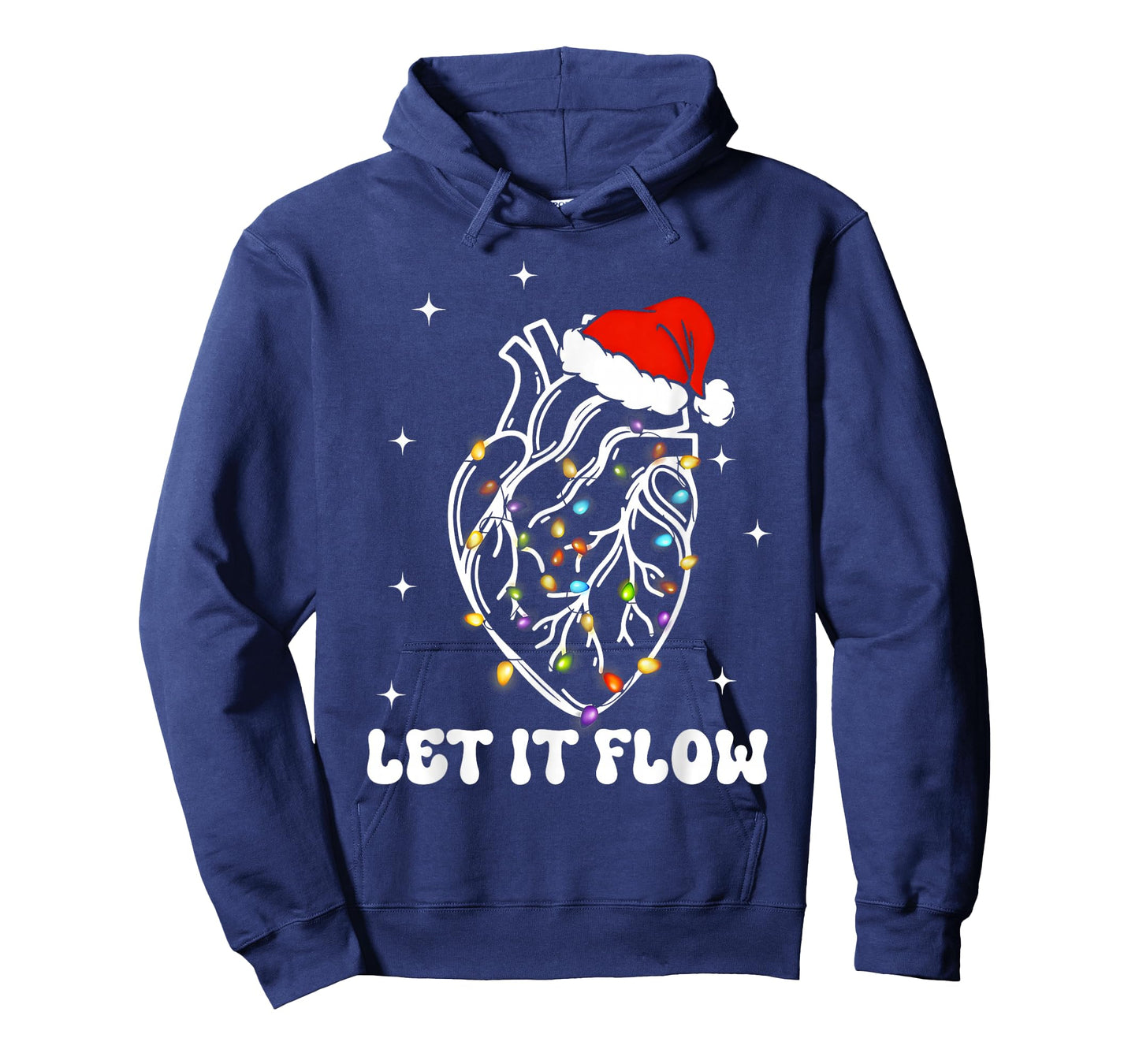 Funny Let It Flow Anatomy Heart Cardiac Nurse Santa Hat Xmas T-Shirt