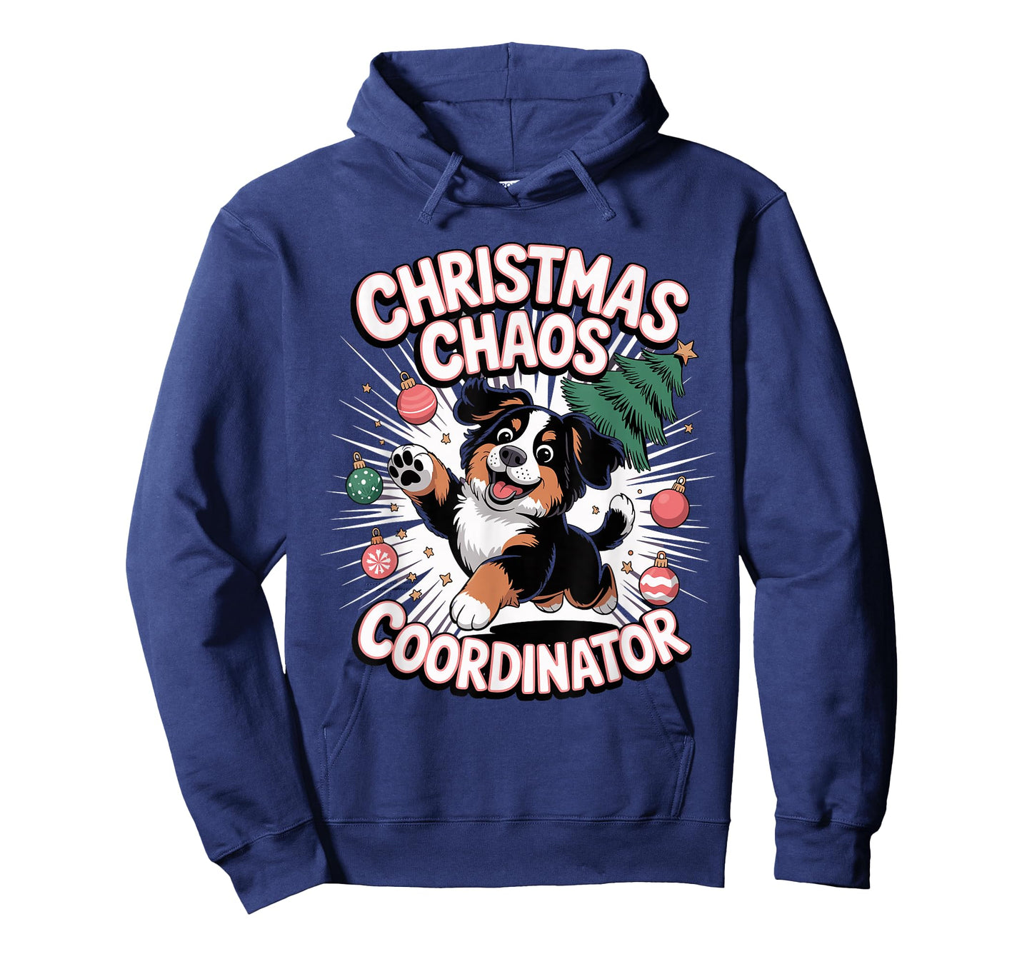 Christmas Chaos Coordinator Xmas Puppy Funny Bernese Dog T-Shirt