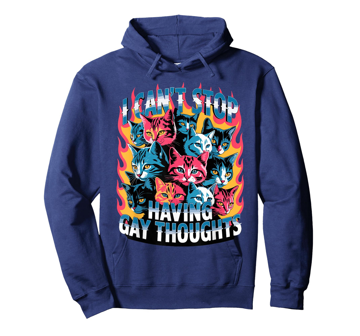 I Can't Stop Having Gay Thoughts Funny Cat Meme Bootleg GenZ T-Shirt