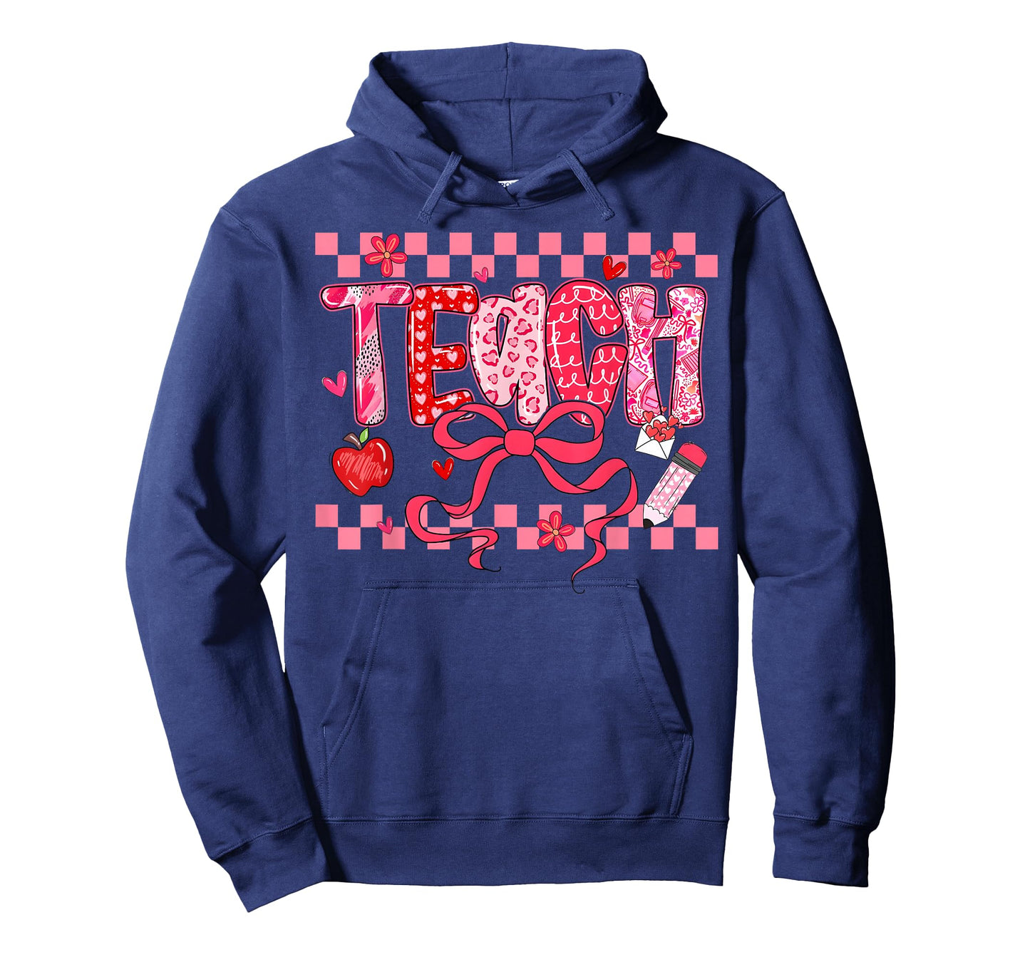 Valentine Teacher Coquette Bow Pencil Girl Women T-Shirt