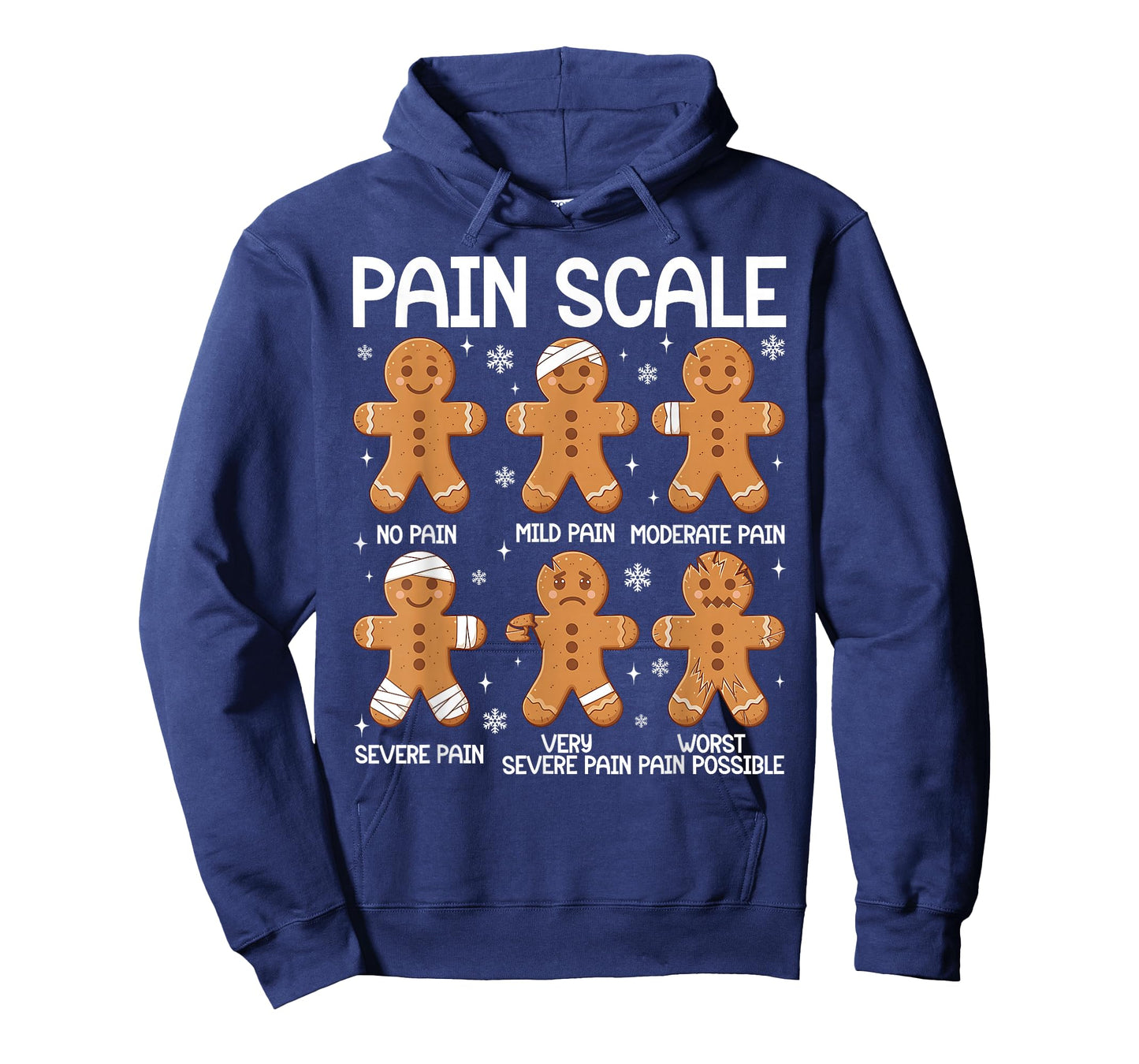 Nurse Christmas Pain Scale Assessment RN ER Gingerbread Man T-Shirt