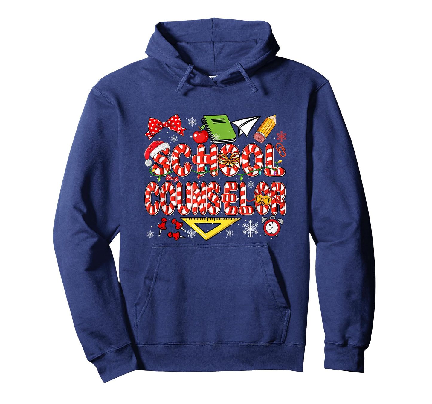 School Counselor Christmas Candy Canes Lover Funny Job Team T-Shirt