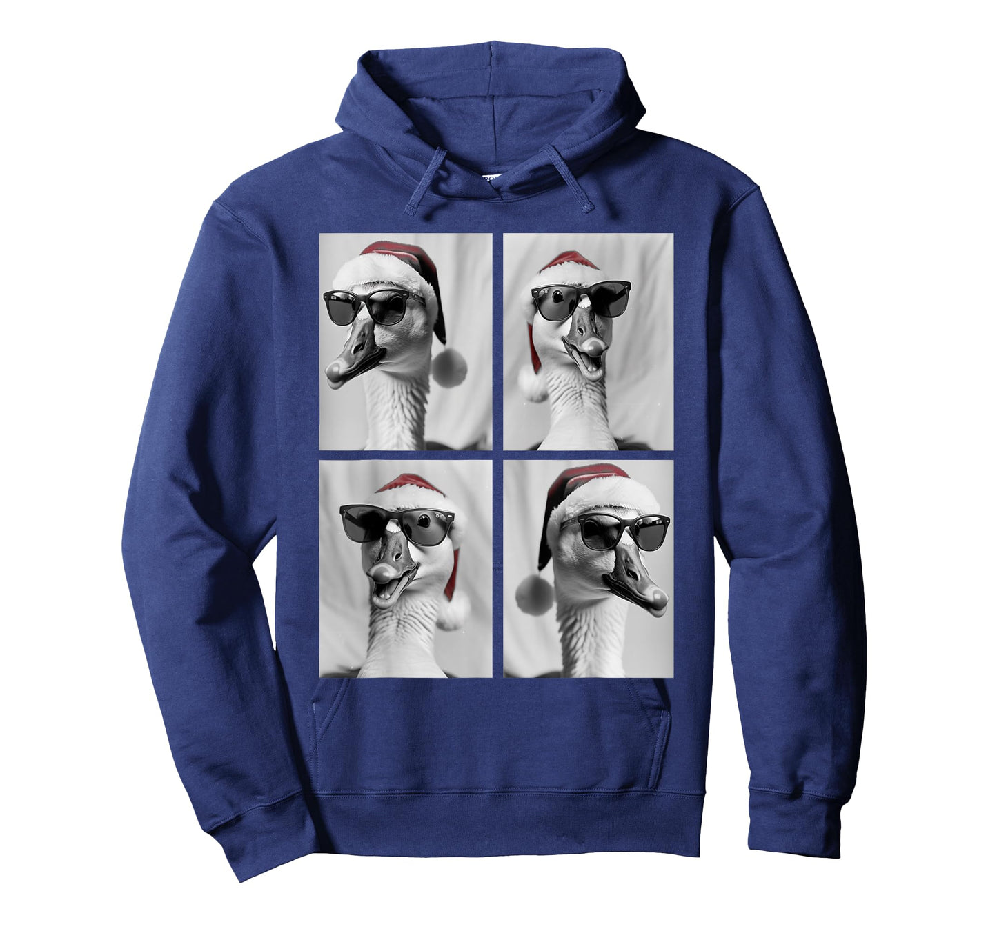 Funny Christmas Goose in Sunglasses Santa Hat Festive Geese T-Shirt
