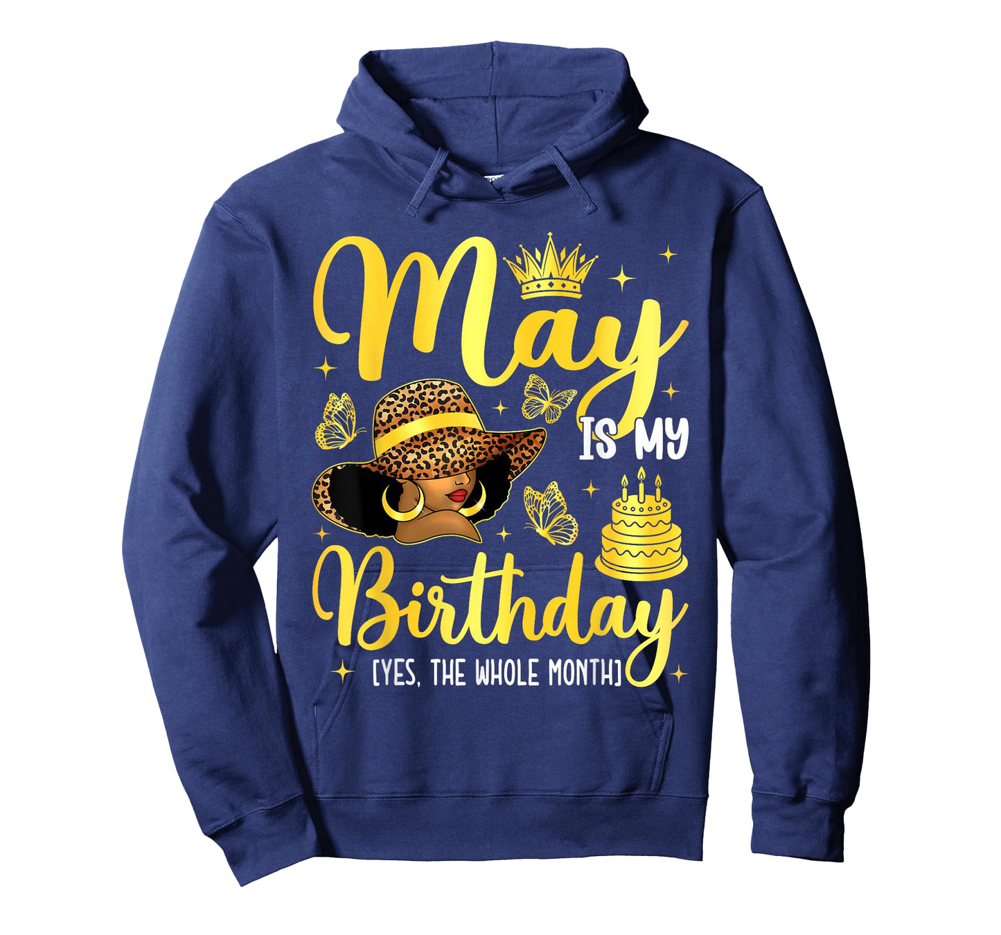 May Black Girl It's My Birthday Afro Woman Bday Month T-Shirt