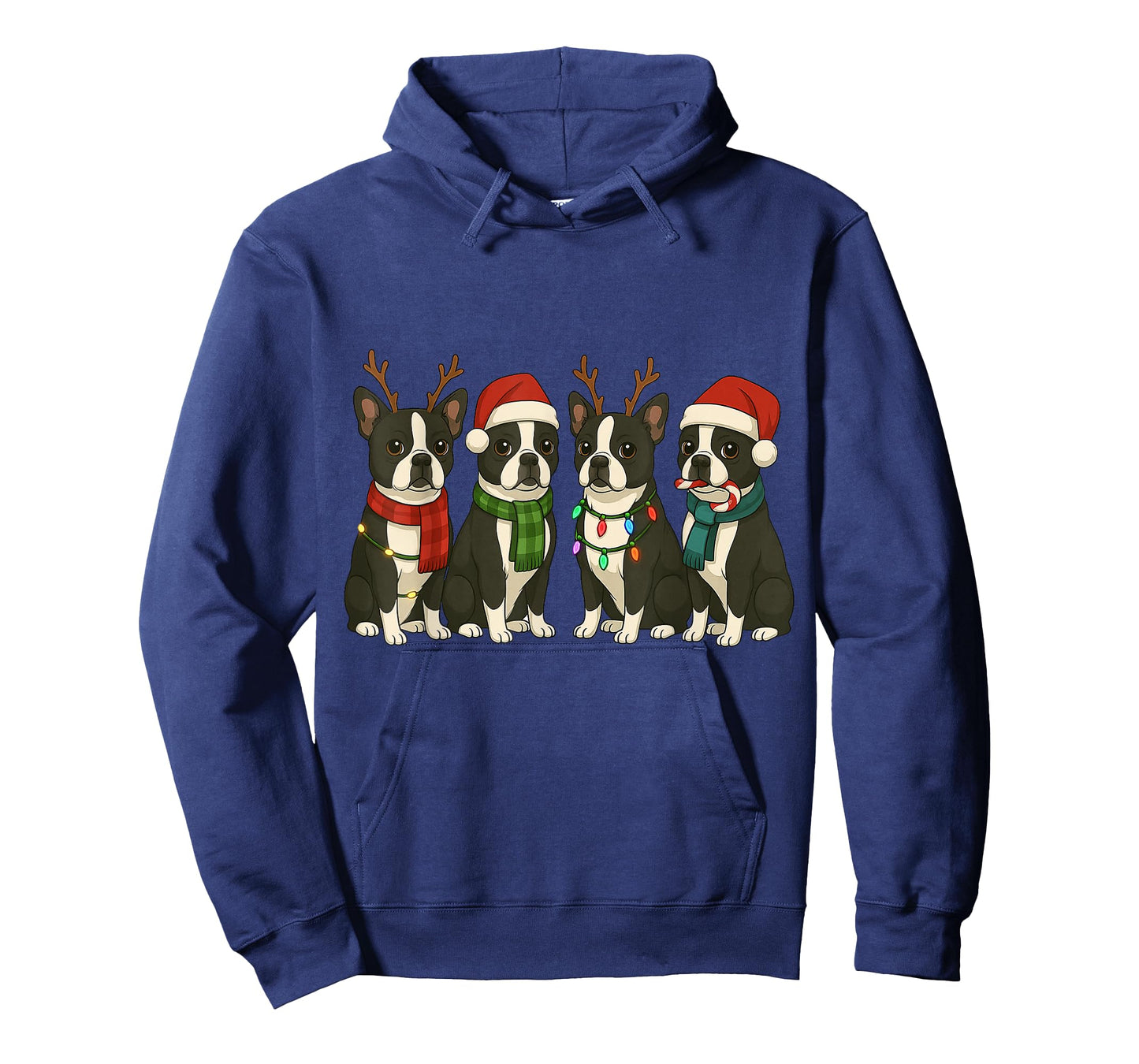 Boston Terrier Santa Hat Tee Dog Merry Christmas T-Shirt