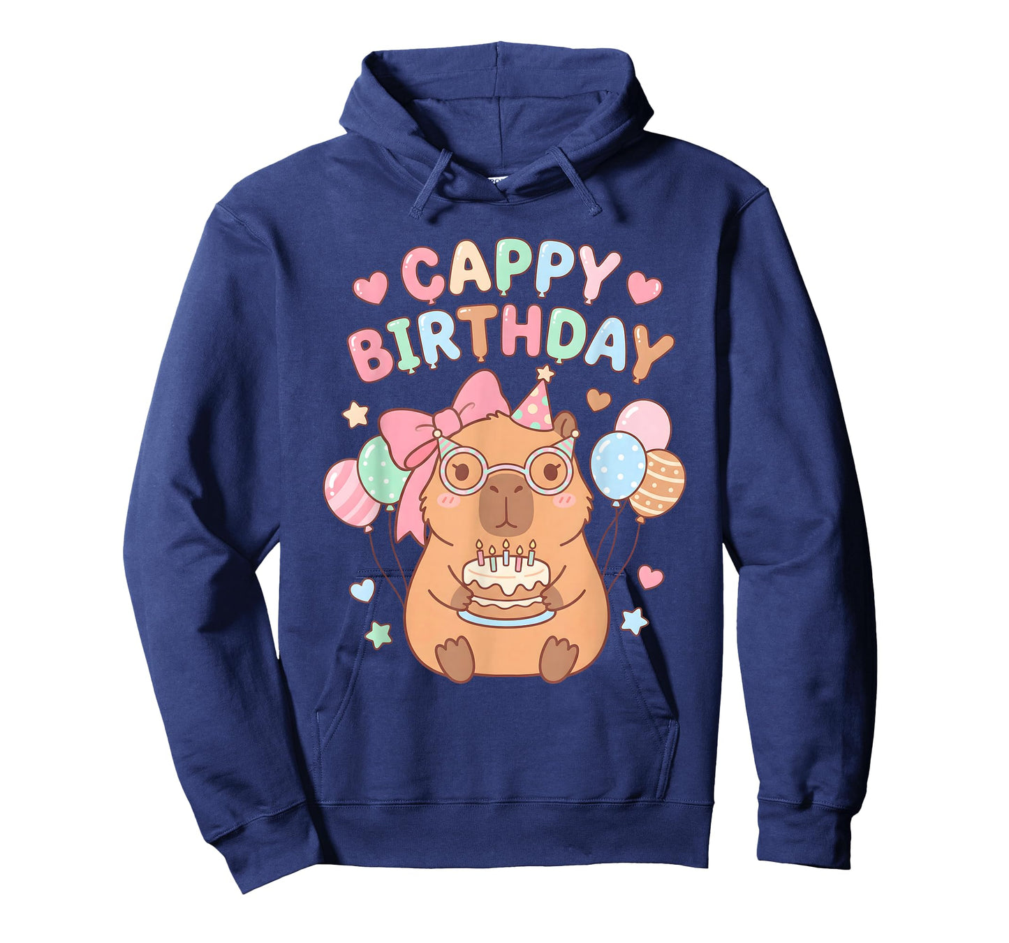 Capybara Birthday Girl Cute Capybara Animal Lovers Bow Party T-Shirt