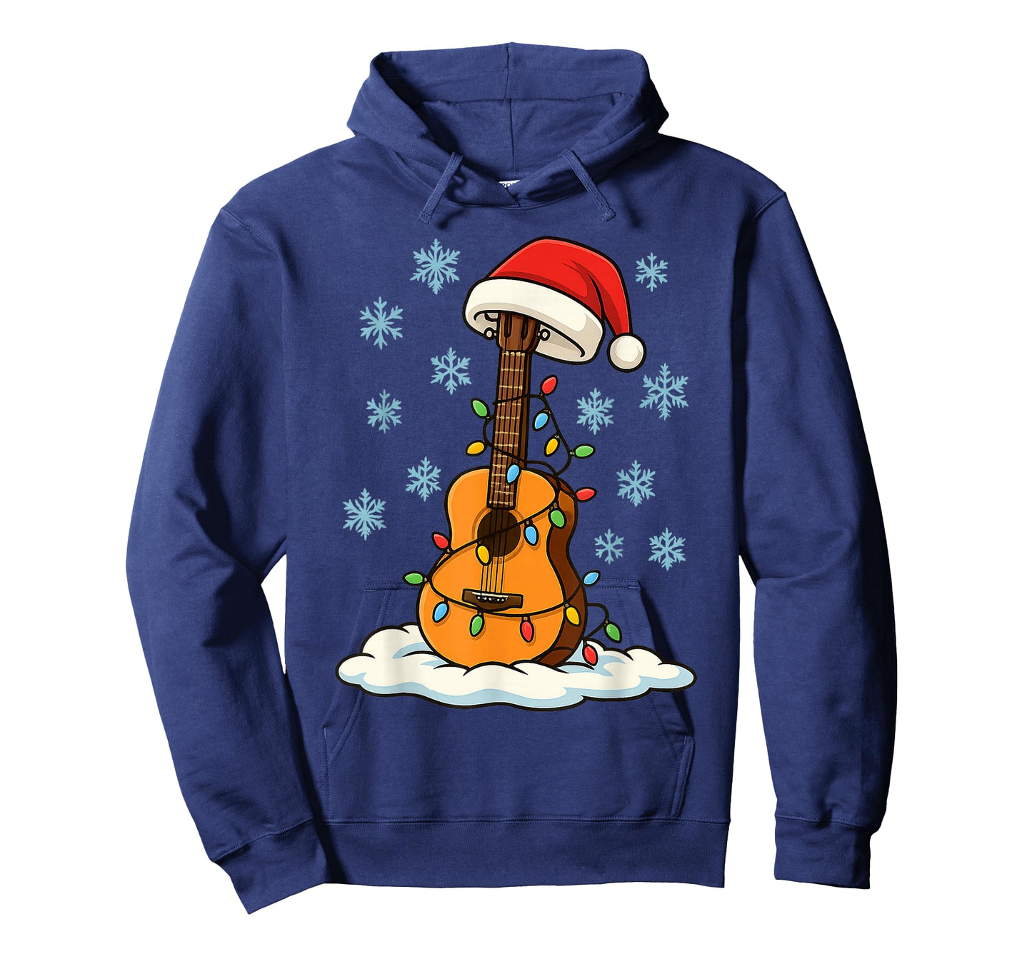Fun Christmas Lights Wrapped On Acoustic Guitar Music Lover T-Shirt