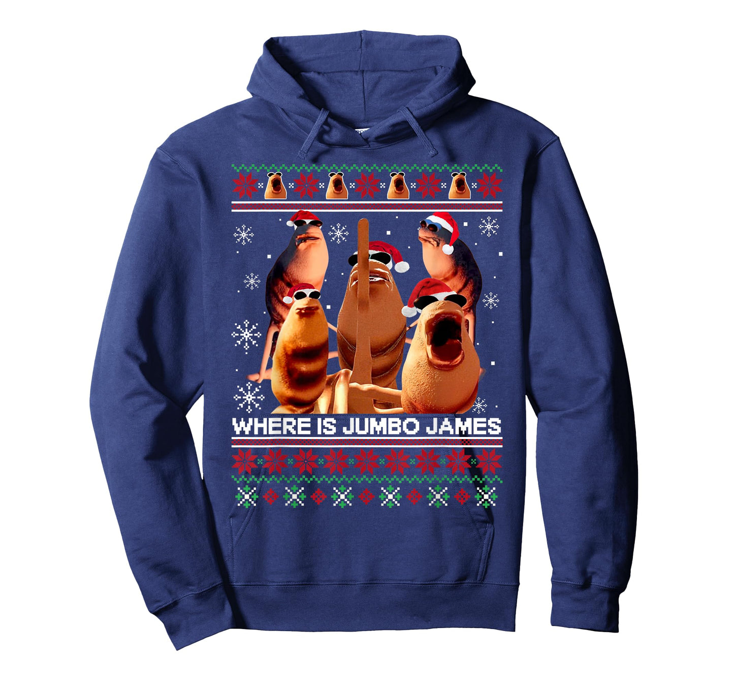 Where is Jumbo James Ugly Christmas Marcus The Worm Xmas T-Shirt