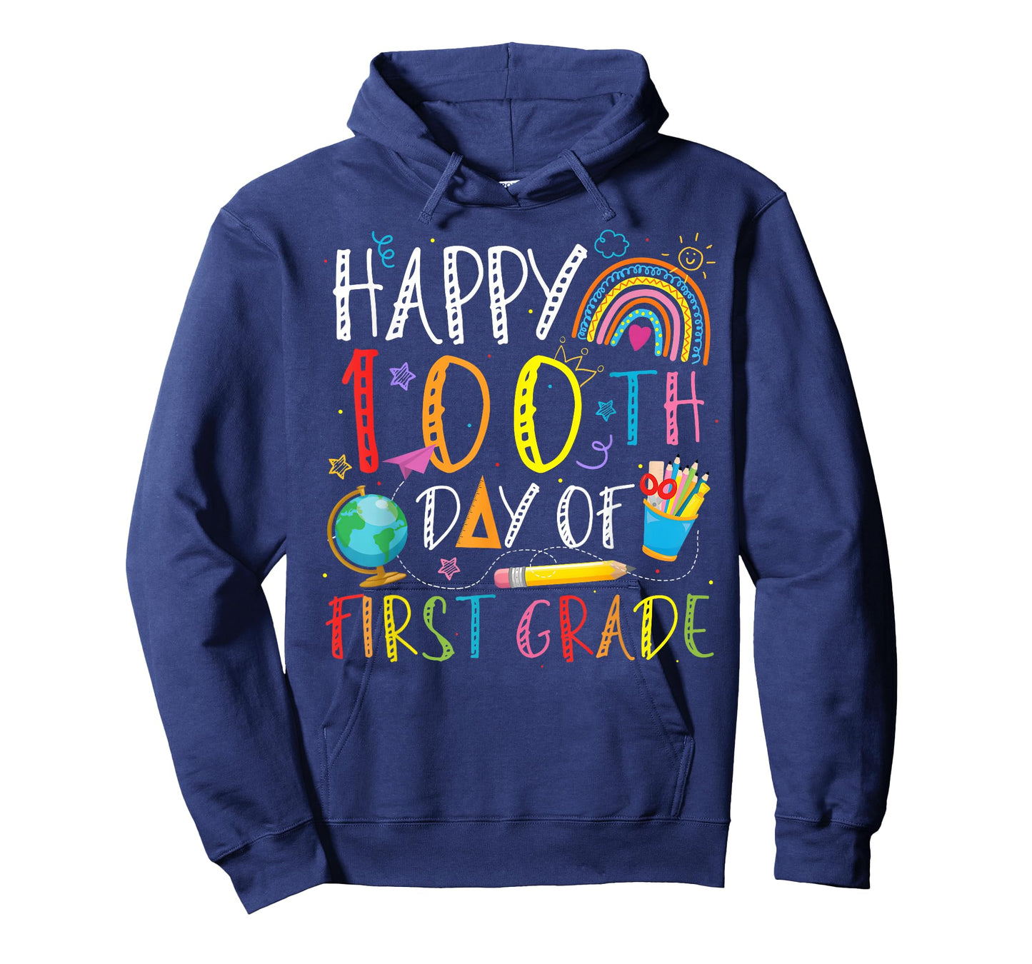 Happy 100th Day of 1st Grade Kids Teacher 100 Days Rainbow T-Shirt