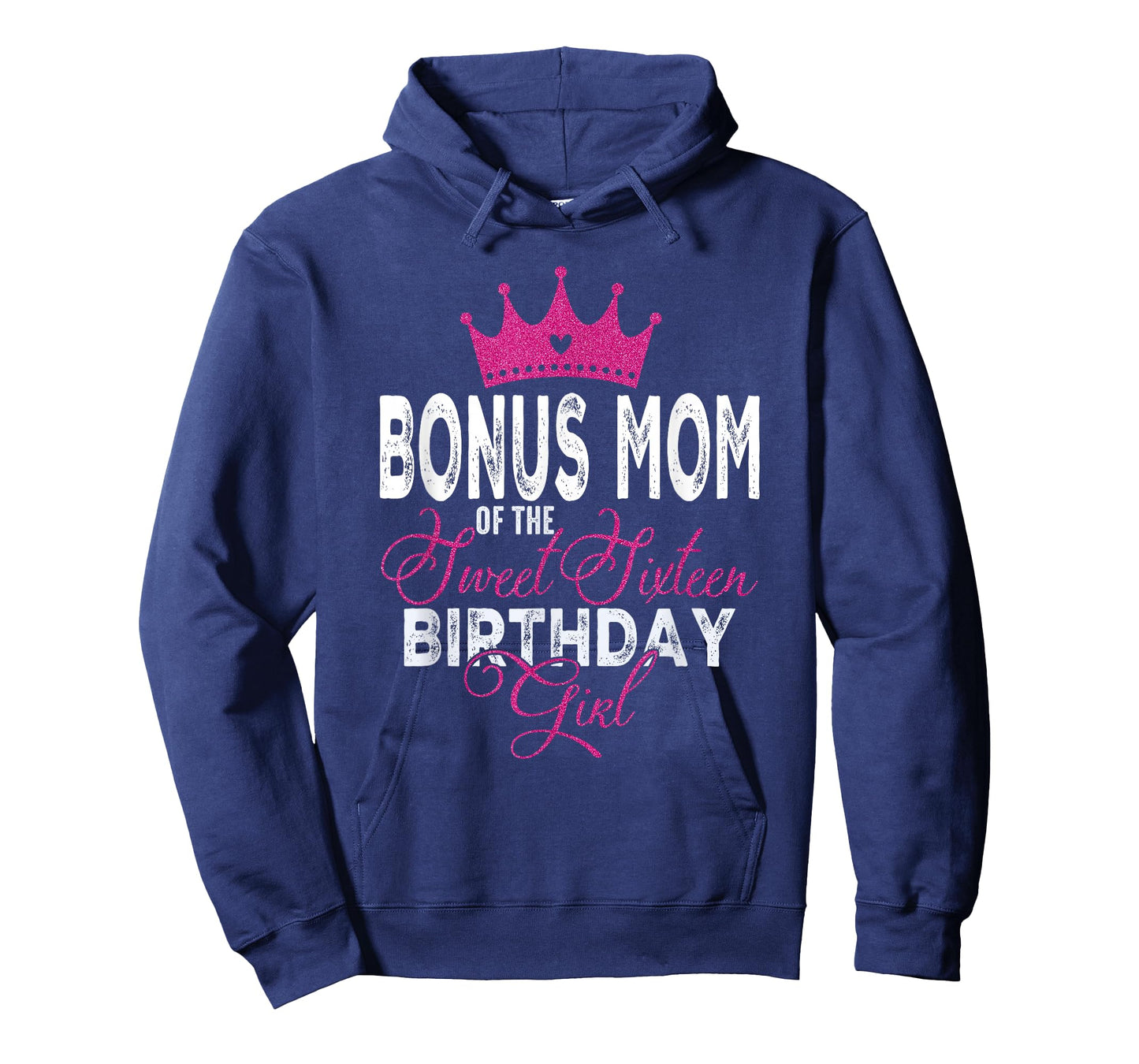 Bonus Mom of The Sweet Sixteen Bday Girl 16th Pink Crown T-Shirt