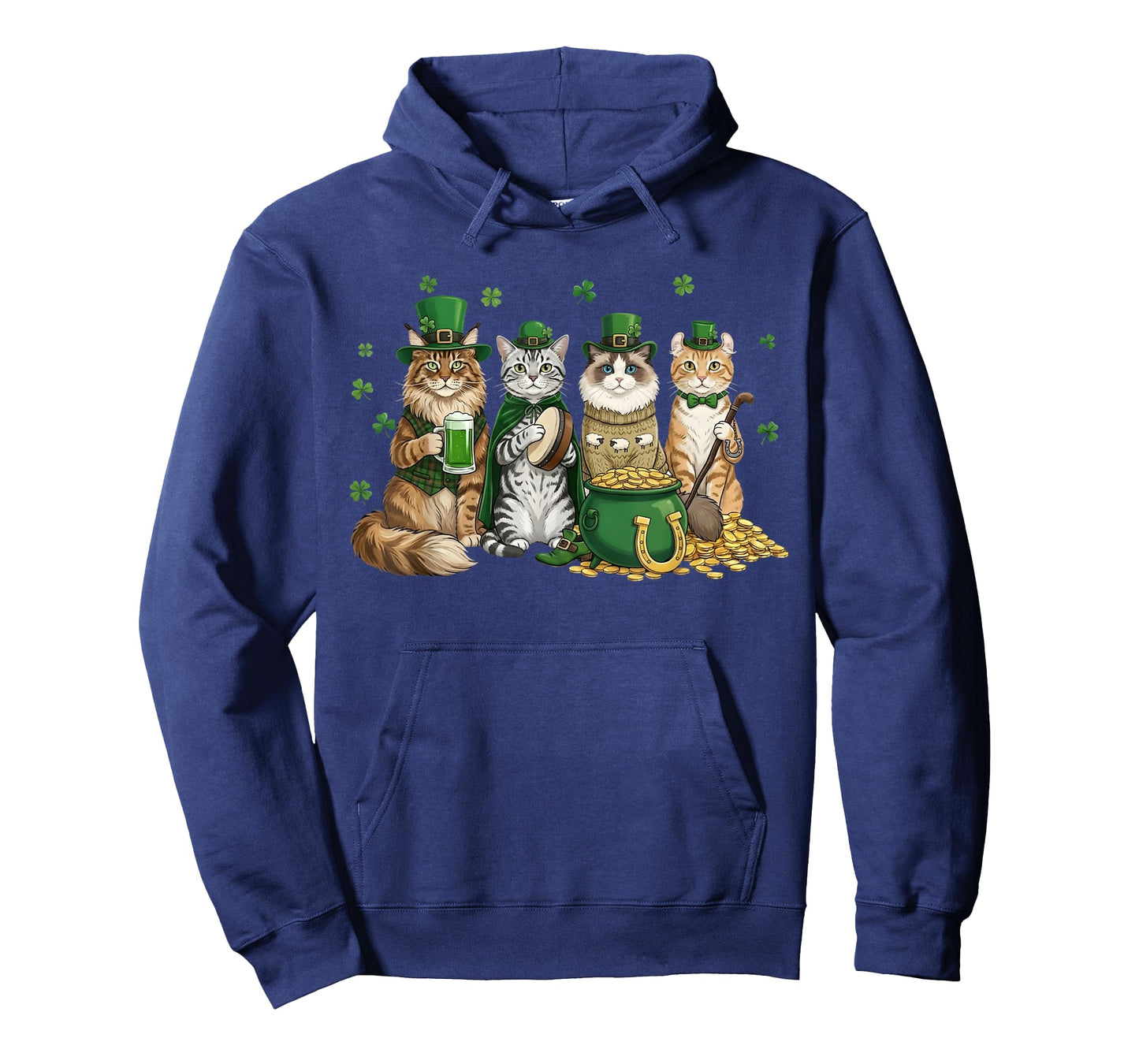 St Patricks Day Irish Cats with Luck Shamrocks T-Shirt