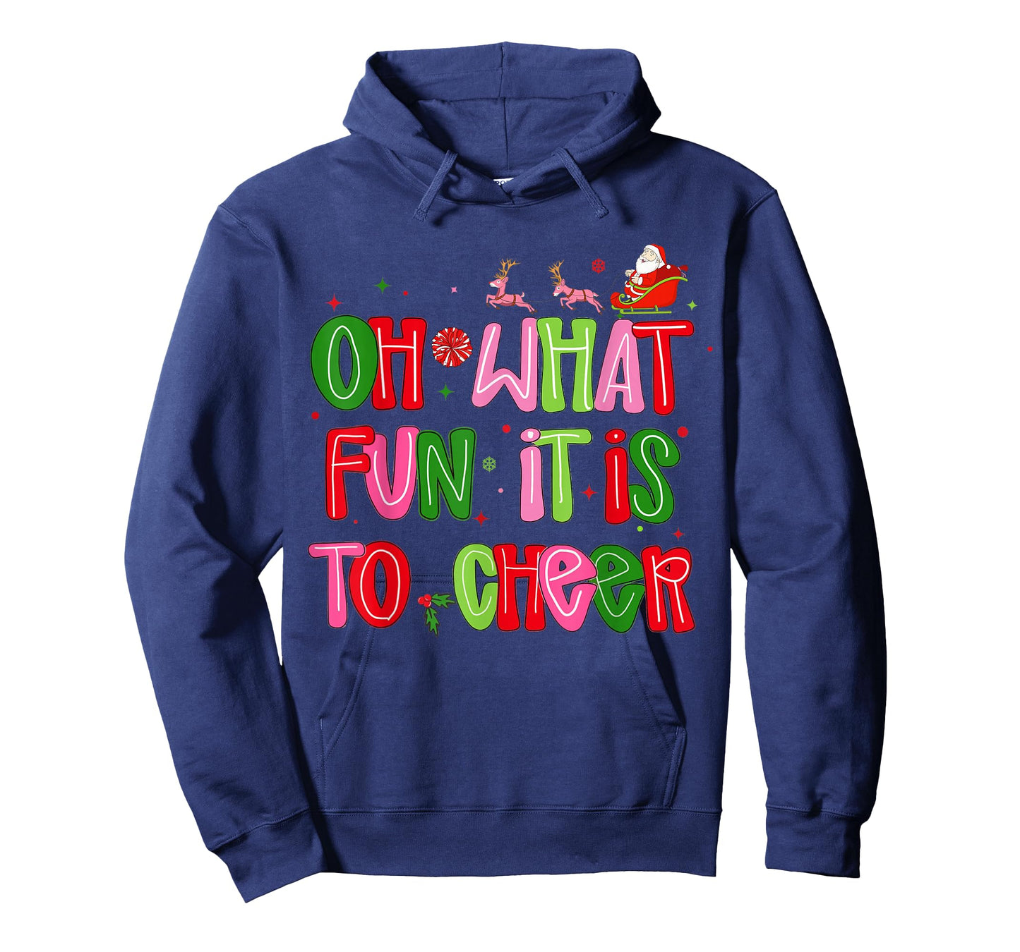 Retro Oh What Fun It is to Cheer Christmas Santa Cheerleader T-Shirt