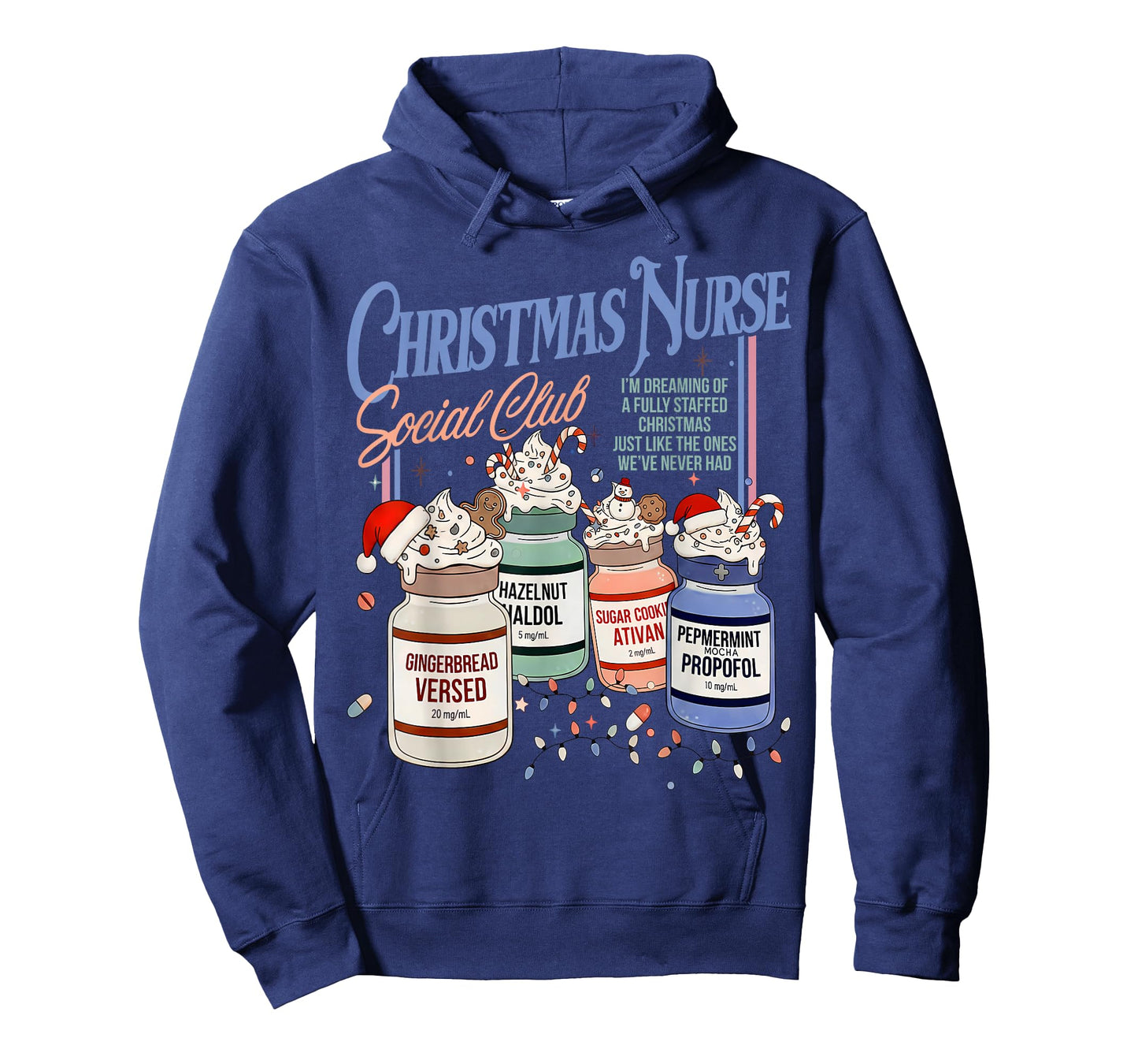Retro Christmas Nurse Social ICU Nurse Propofol Xmas T-Shirt