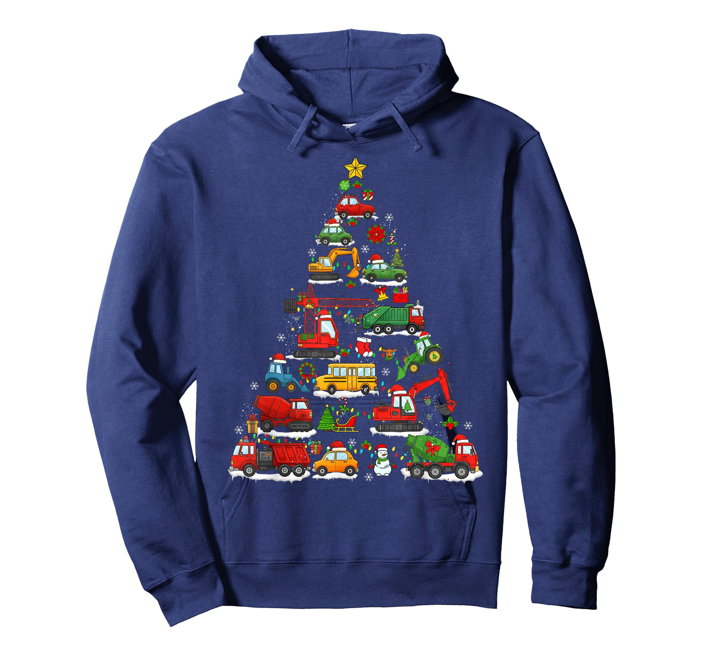 Construction Vehicle Excavator Christmas Tree Santa Hat T-Shirt