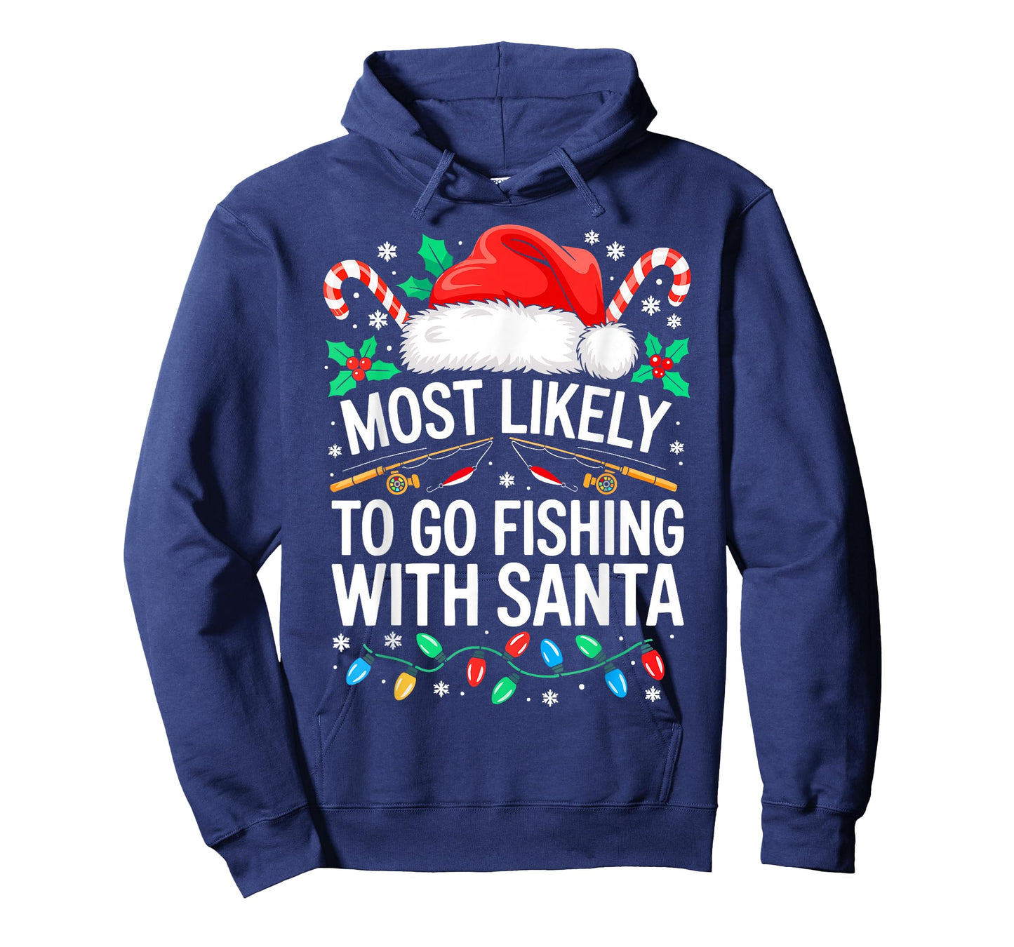 Most Likely to Go Fishing with Santa Shirt Family Christmas T-Shirt