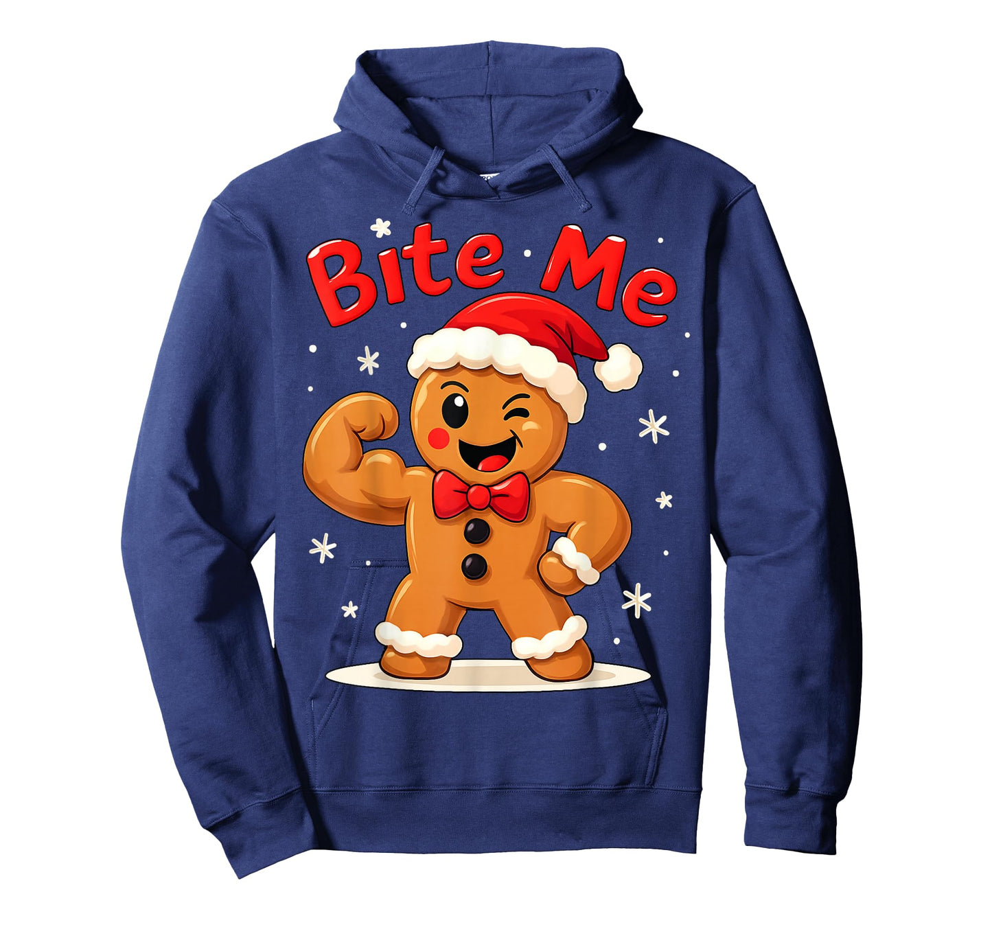 Bite Me Gingerbread Man Xmas Funny Sarcastic Christmas T-Shirt