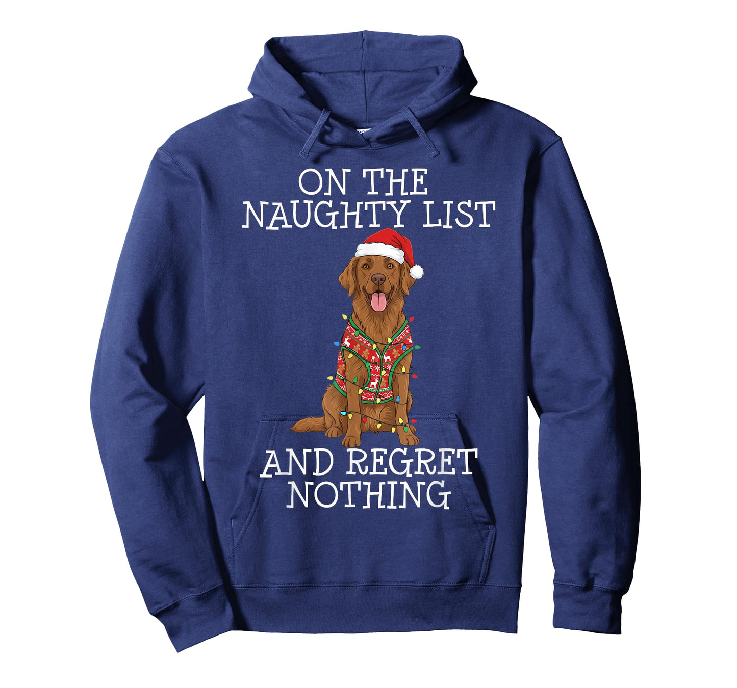 Funny Christmas Chesapeake Bay Retriever Naughty List T-Shirt