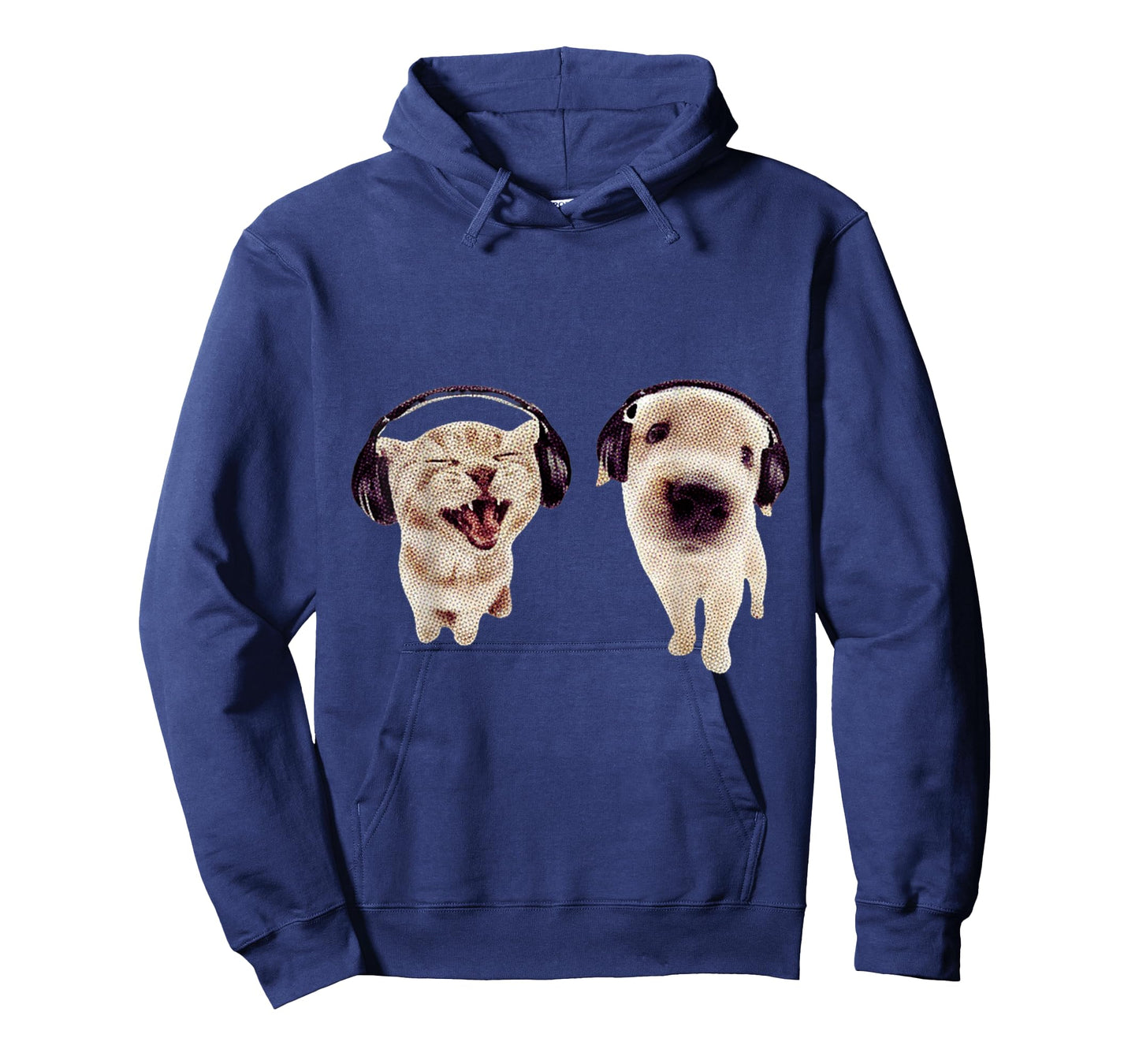 Cute Headphones Cat Dog Funny Y2K Grunge Silly Graphic Gift T-Shirt