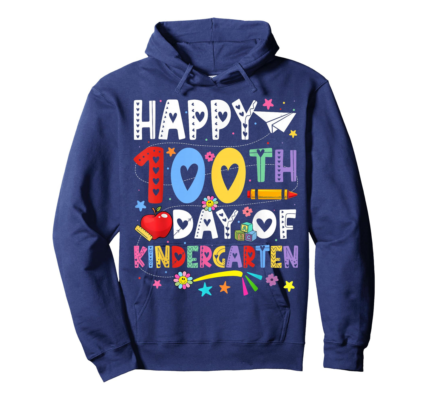 Happy 100th Day of School Teachers 100 Days of Kindergarten T-Shirt