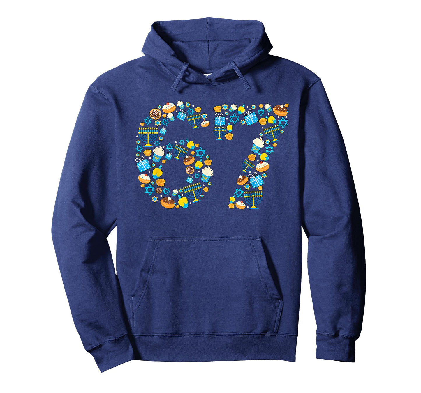 Hanukkah Menorah Dreidel 67 Festive Chanukah Six Seven Meme T-Shirt