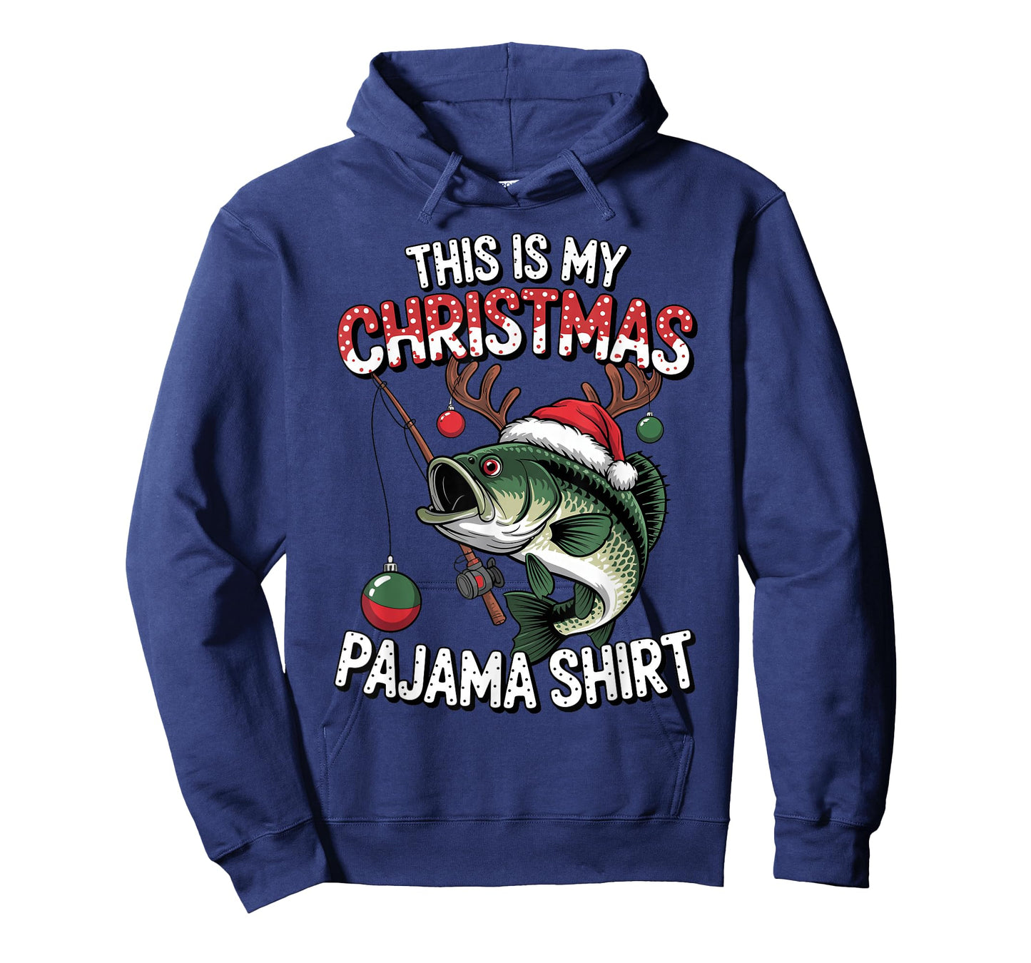 This is My Christmas Pajama Bass Fish Santa Hat Toddler Boys T-Shirt