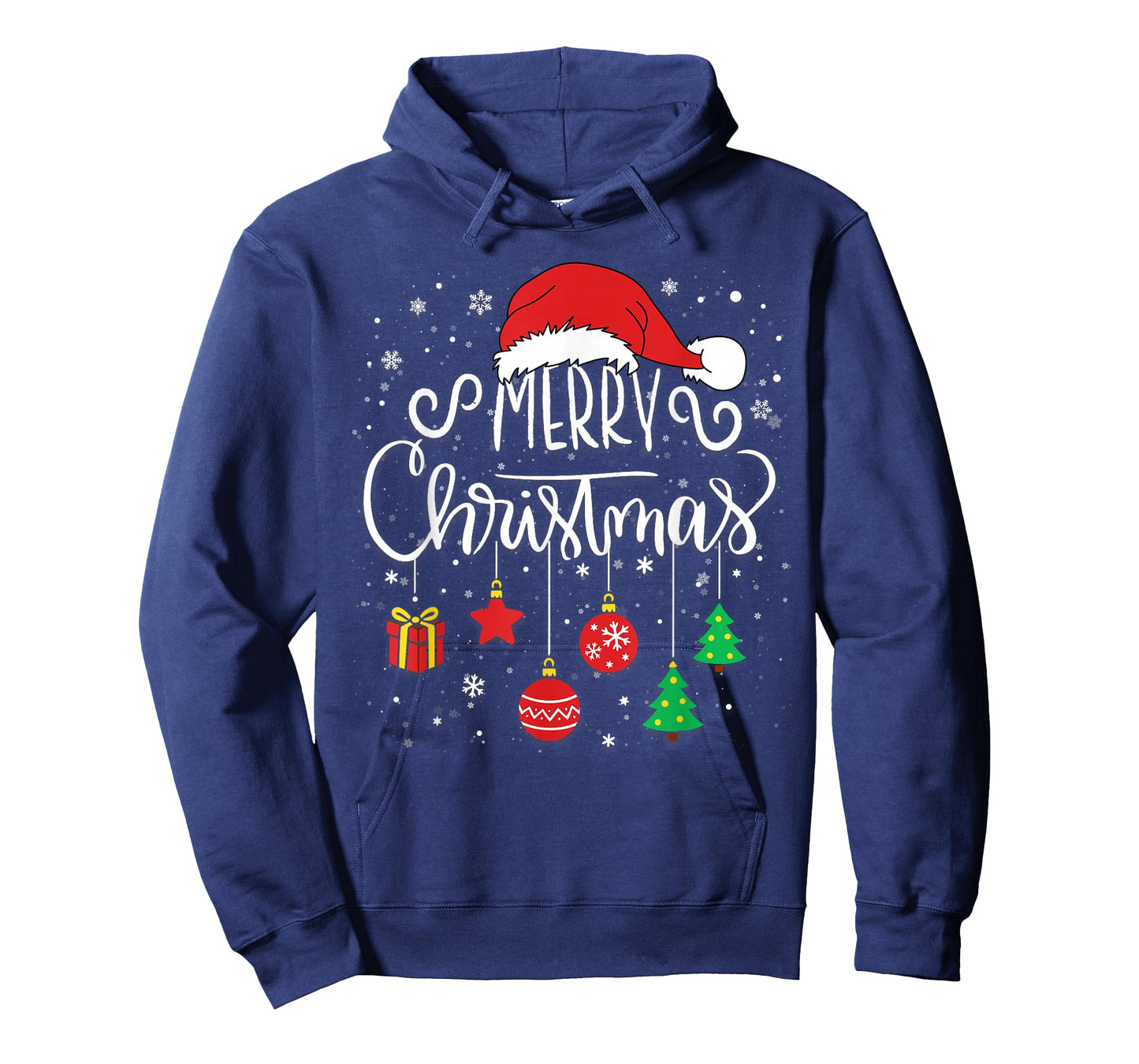 Merry Christmas Santa Hat Lights Funny Xmas Family Matching T-Shirt