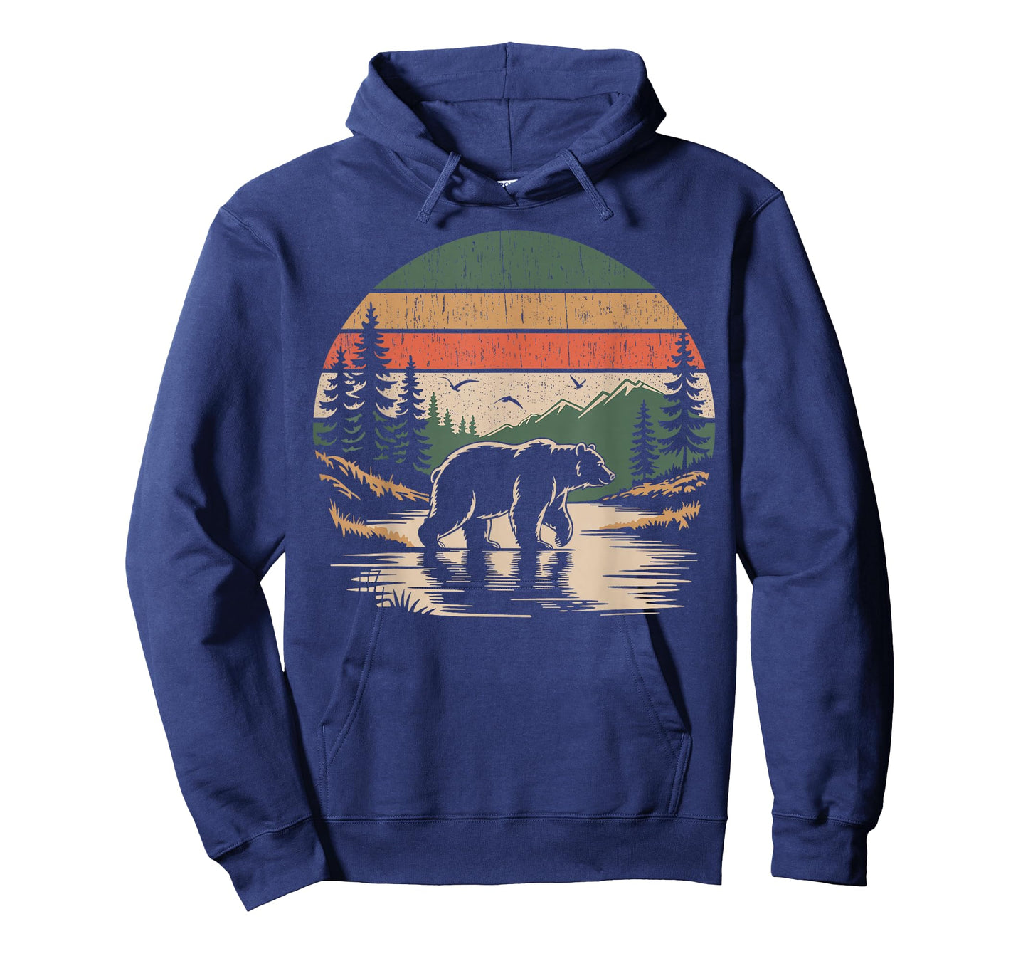 Retro Wilderness Bear Trees Wildlife Nature Vintage Forest T-Shirt