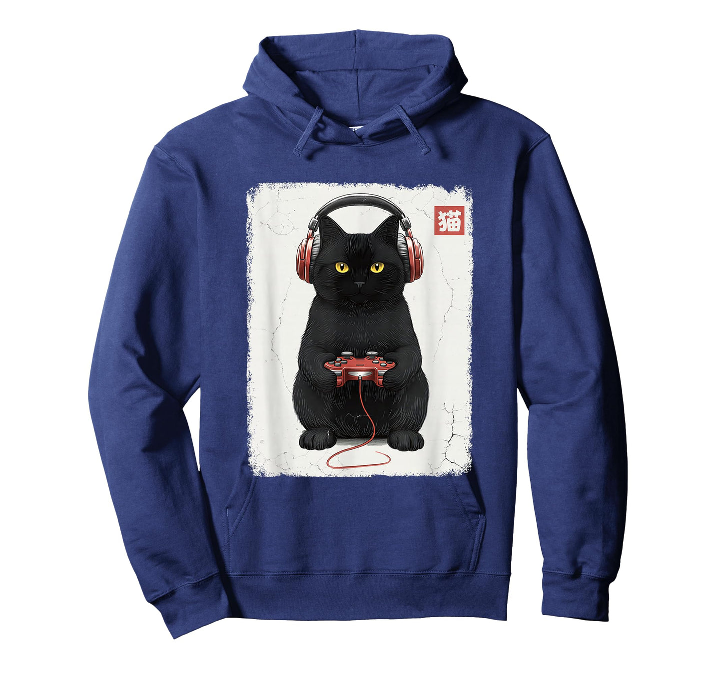 Distressed Gamer Japanese Art Funny Cat Video Games Kitty T-Shirt