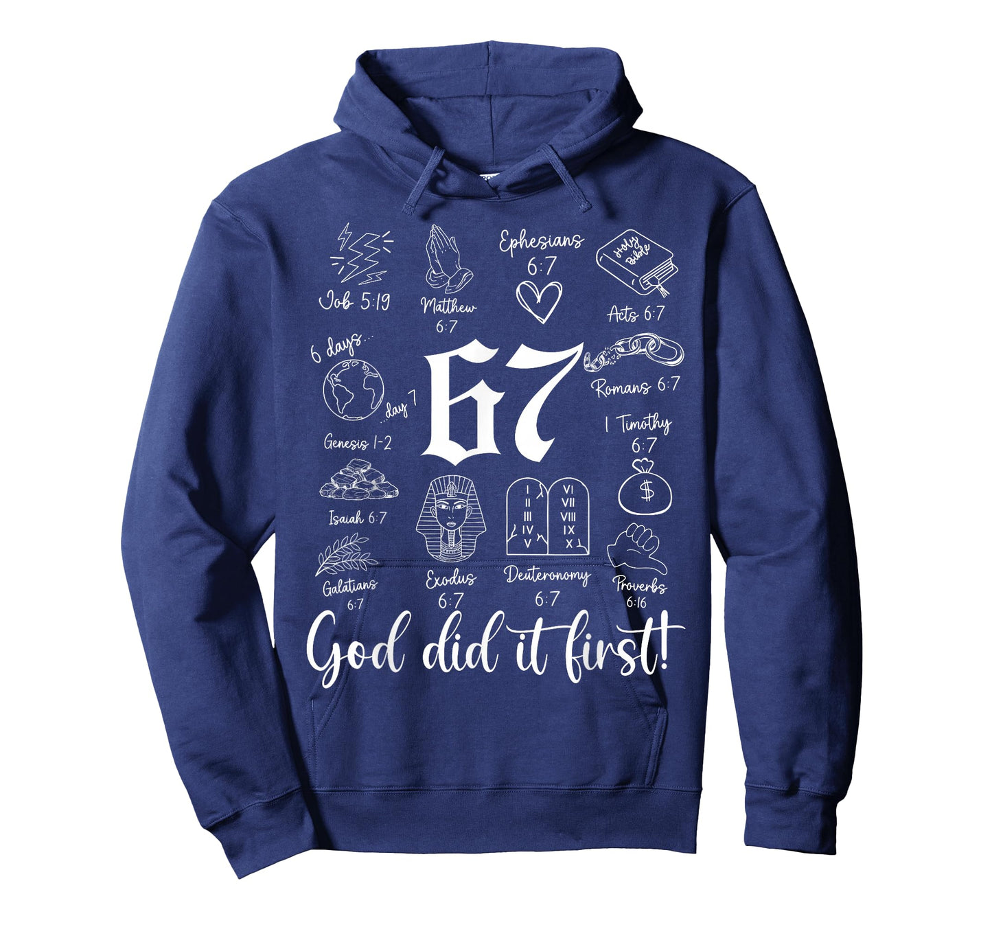 Vintage God Did It First 67 Six Seven Meme Christian Bible T-Shirt