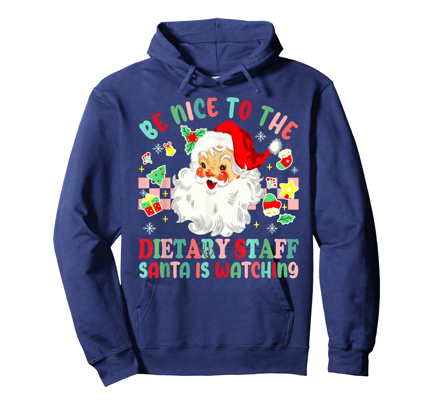 Fun Christmas Be Nice to The Dietary Staff Santa is Watching T-Shirt