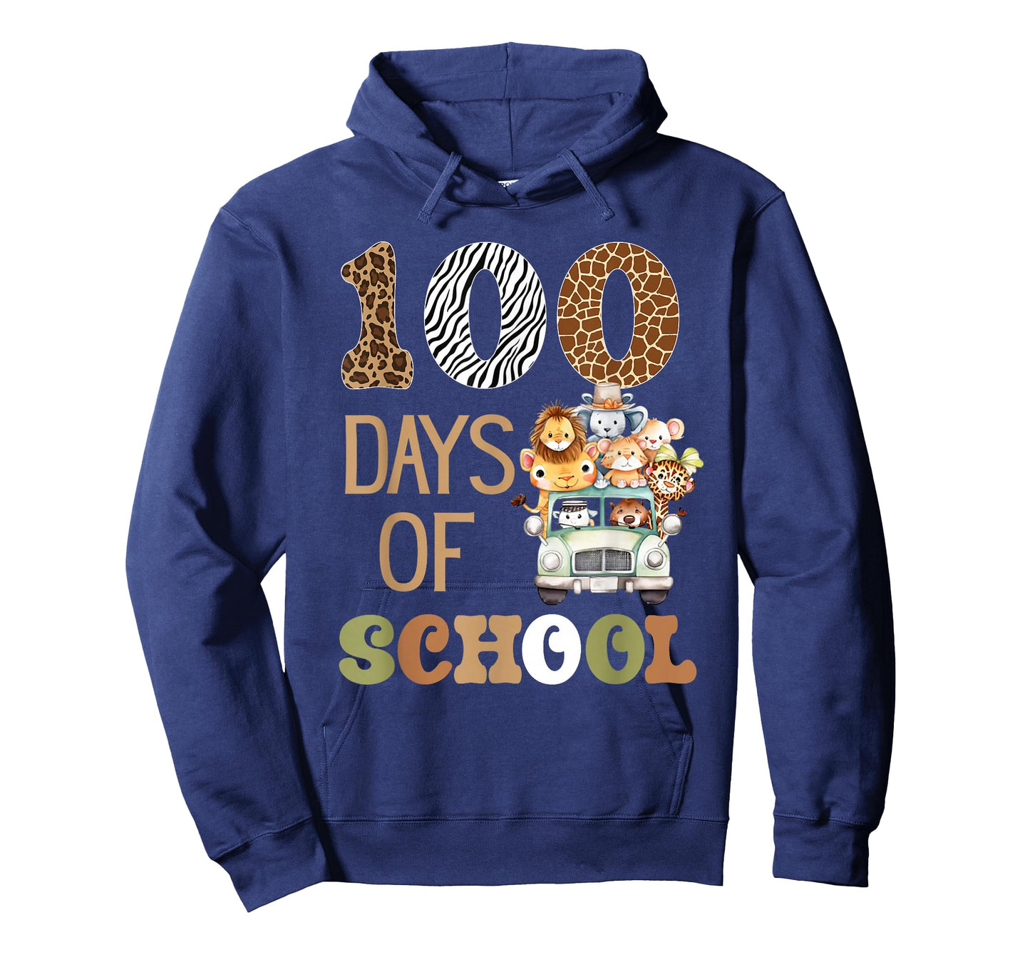 Wild 100 Days of School Zoo Safari Animals Happy 100th Day T-Shirt