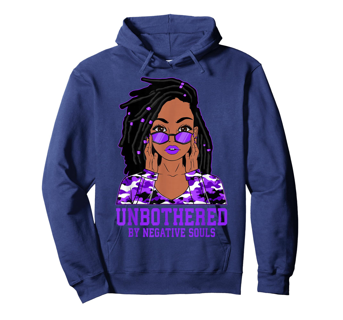 Unbothered Dreadlocks Loc'd Hair Black Woman Girl Camo T-Shirt
