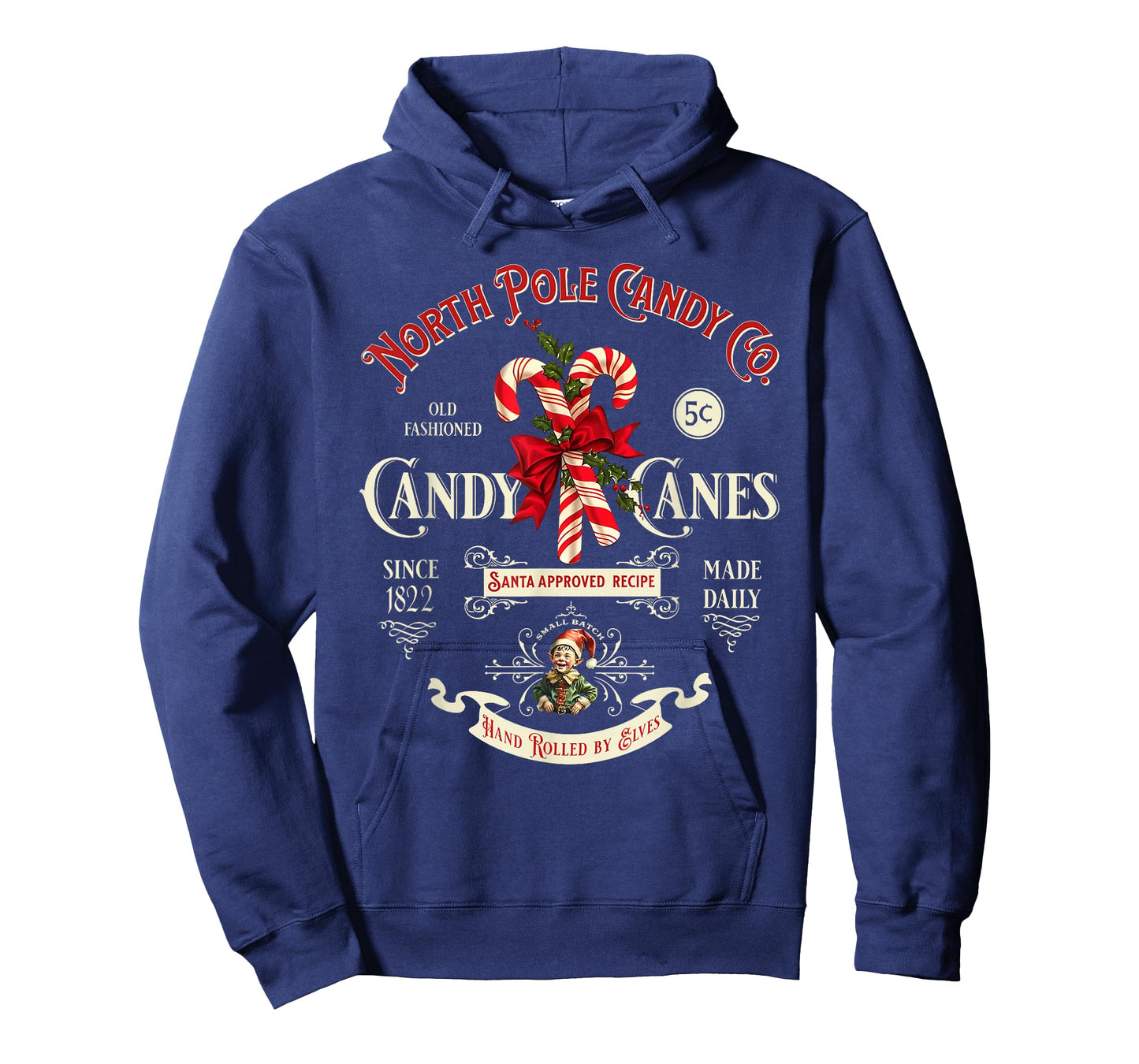 Old Fashioned North Pole Candy Cane Company Elf Christmas T-Shirt